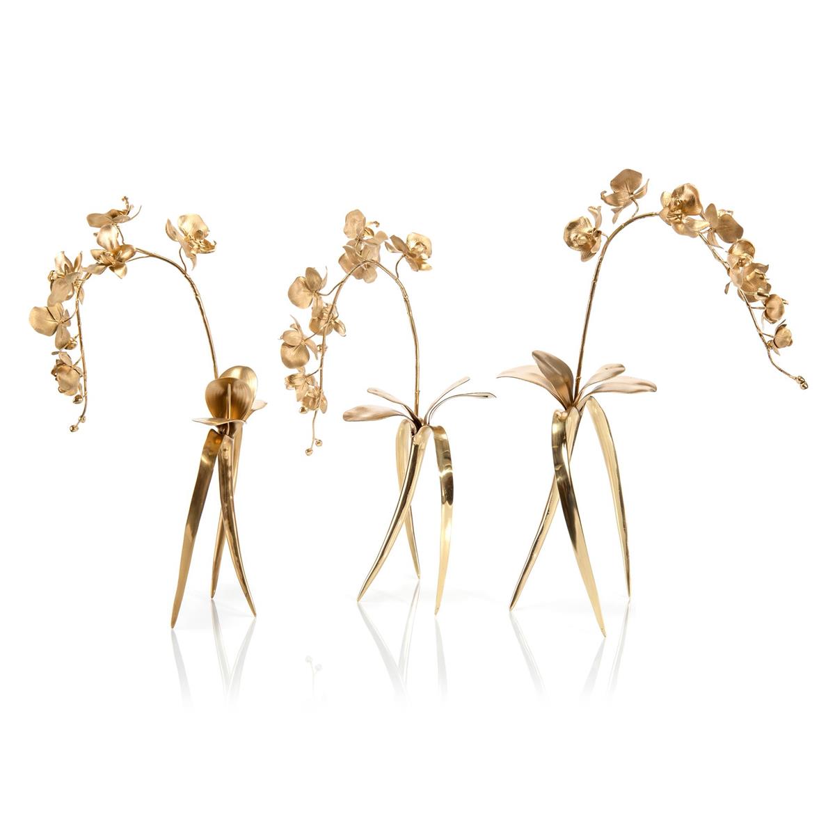 0427"H X 11"W X 15"D BRASS ORCHIDS I