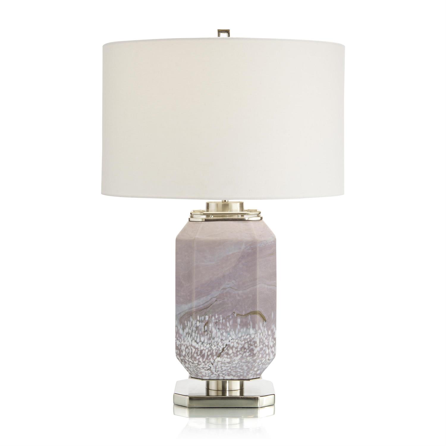 03-HS-28.5"H MARBLED MAUVE TABLE LAMP