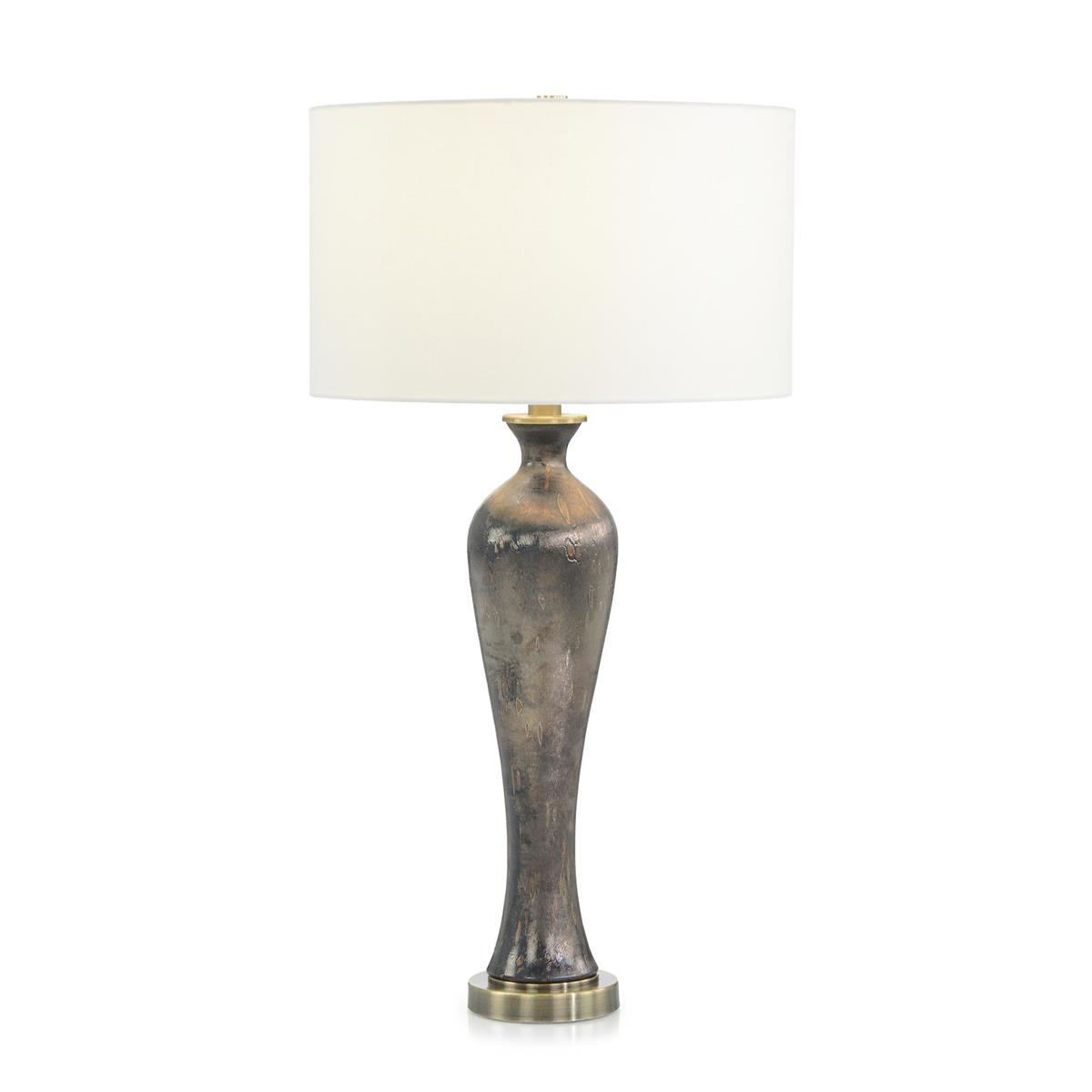 0432.5"H BRONZE GLASS TABLE LAMP