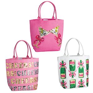 82160084HP | Hot Pink Cheers Sparkle Tote