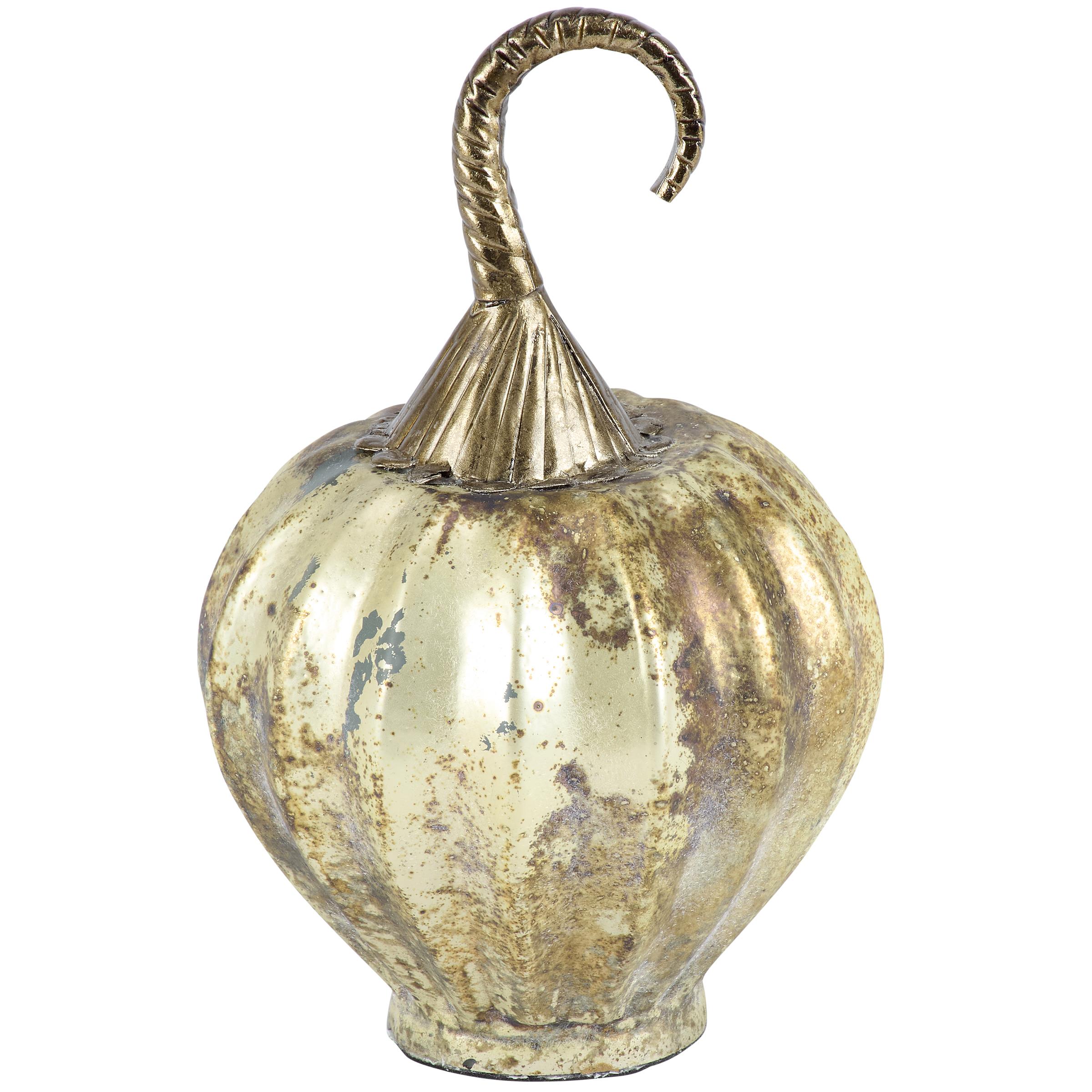Primitives By Kathy Wholesale Glass Rustic Metallic Pumpkin OneCoast