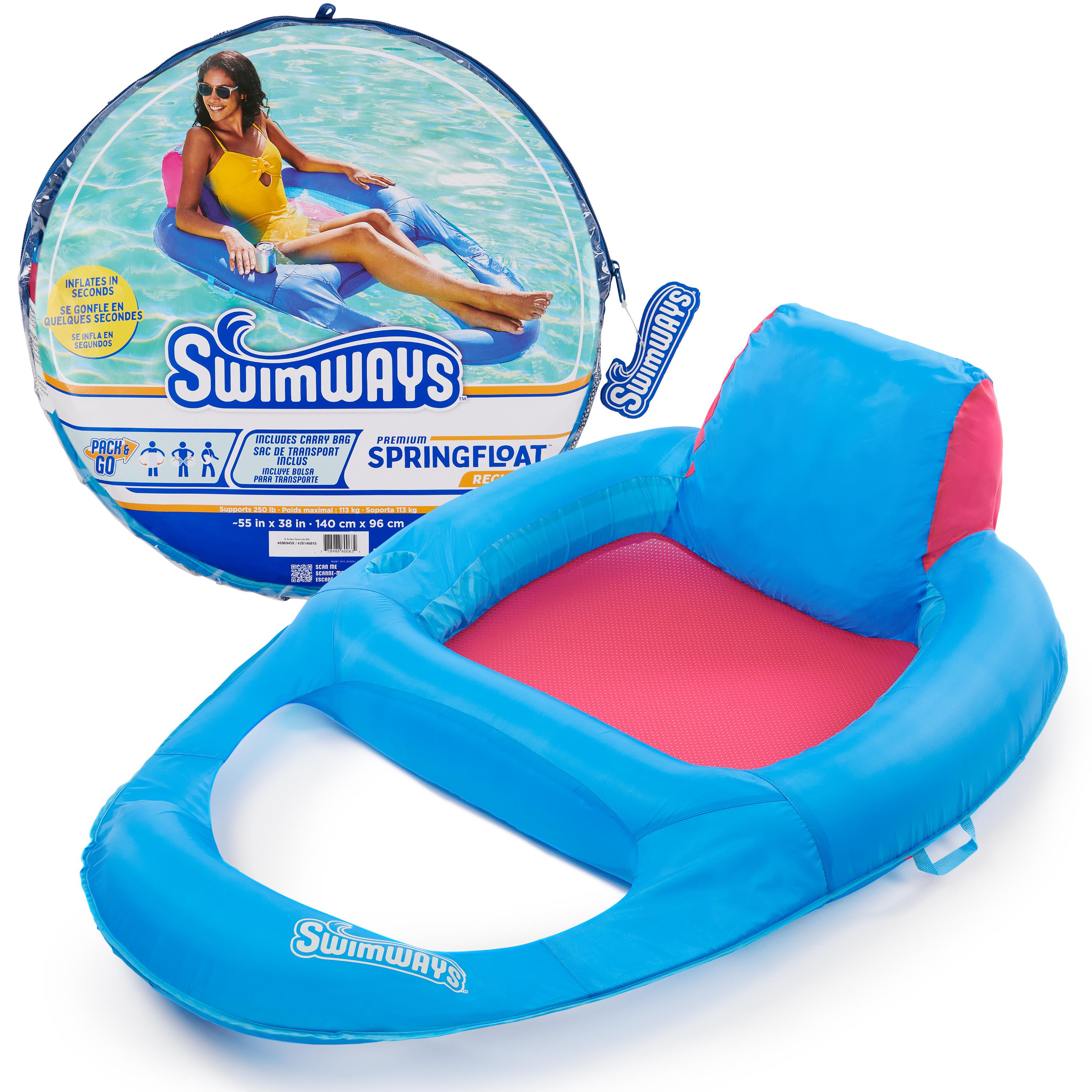 SwimWays Spring Float Premium Recliner Pool Lounger with Hyper-Flate ...