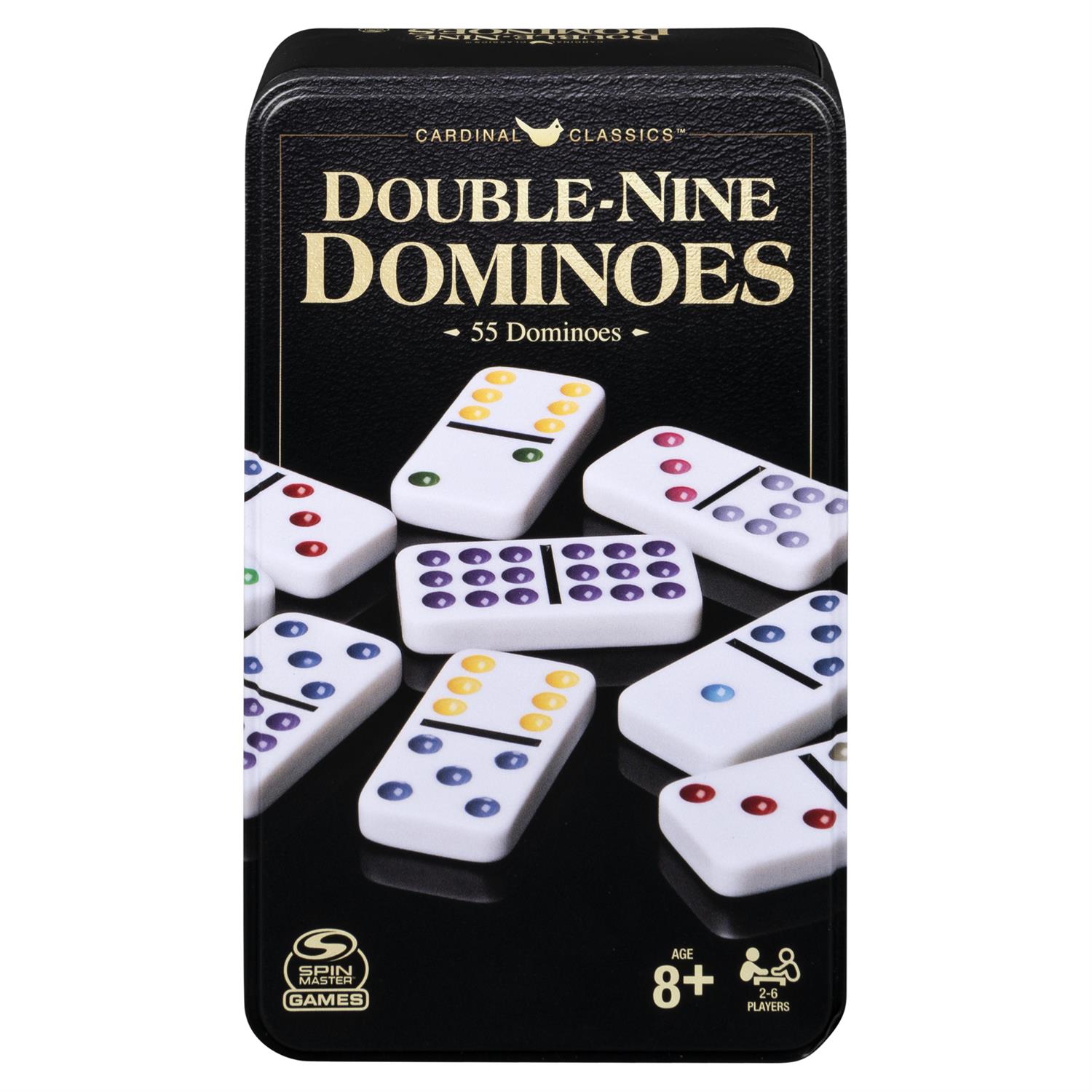 6061192 | Cardinal Classics Double Nine Dominoes Set in Storage Tin