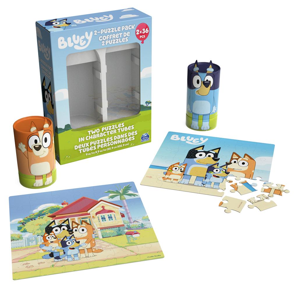 Bluey, 36 Piece Jigsaw Puzzle Two Pack Toy Gift Set with Easy to