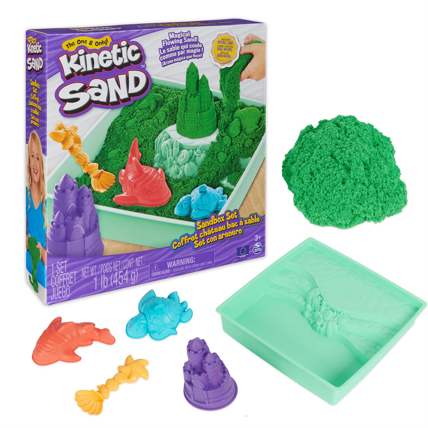 6067479 | Kinetic Sand Sandbox Set, 1lb Green Play Sand