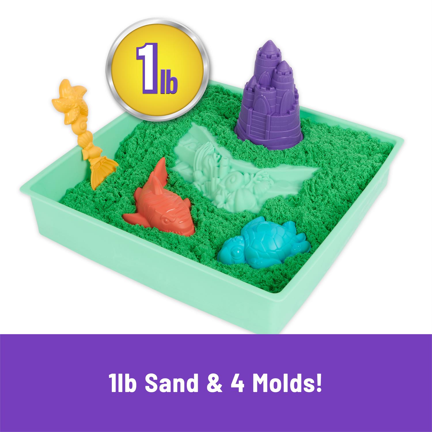 6067479 | Kinetic Sand Sandbox Set, 1lb Green Play Sand