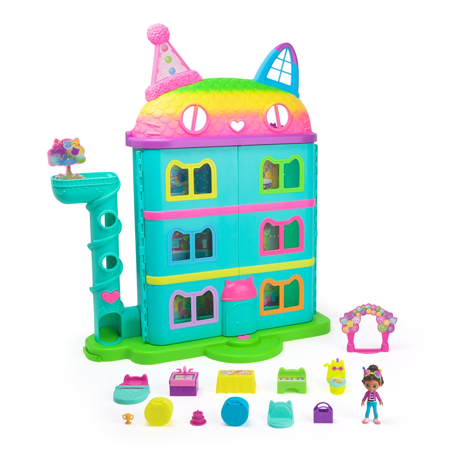 6069374 | Gabby`s Dollhouse, 15-Piece Rainbow-Themed, Celebration