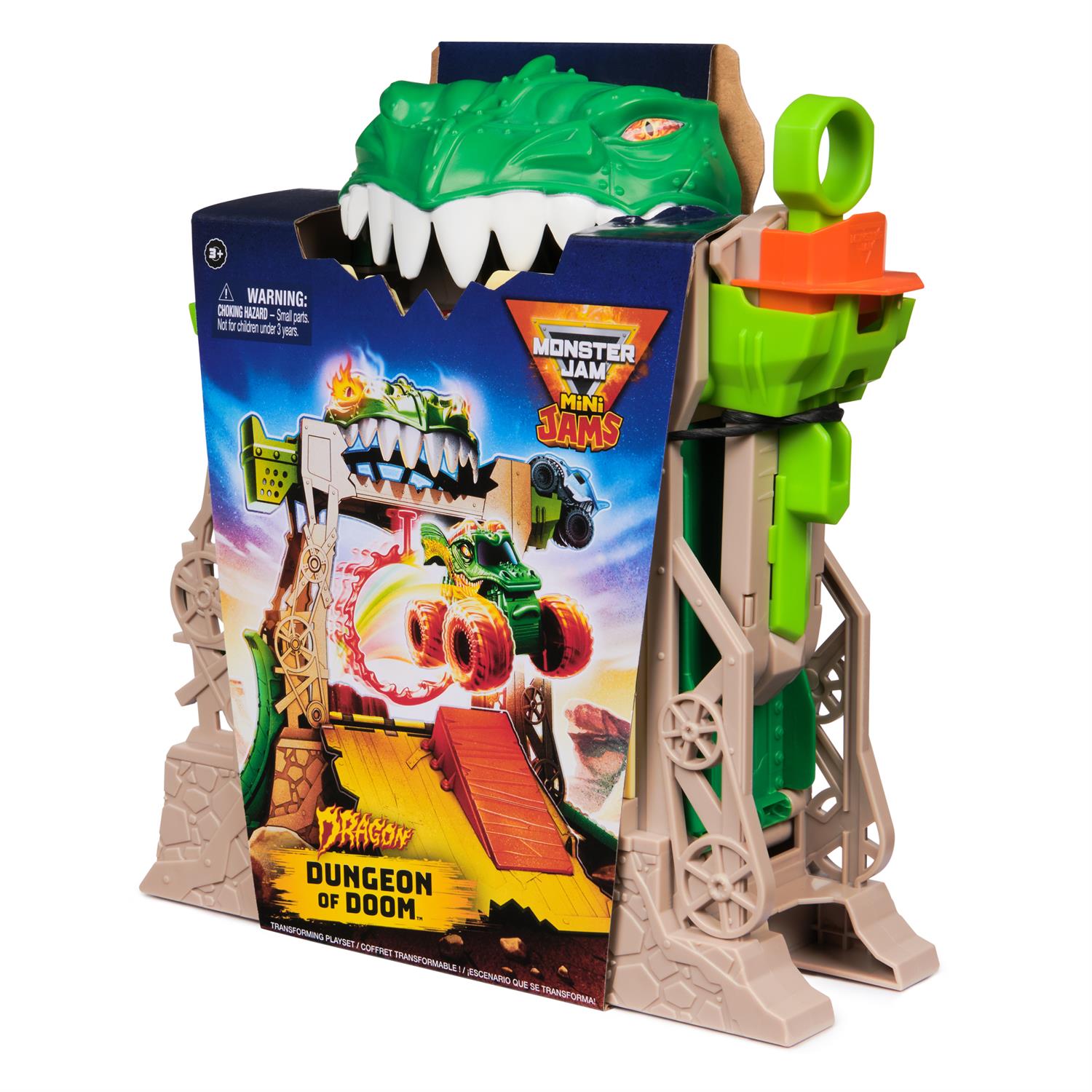6069758 | Monster Jam, Dragon Dungeon of Doom Playset, Mini Jams