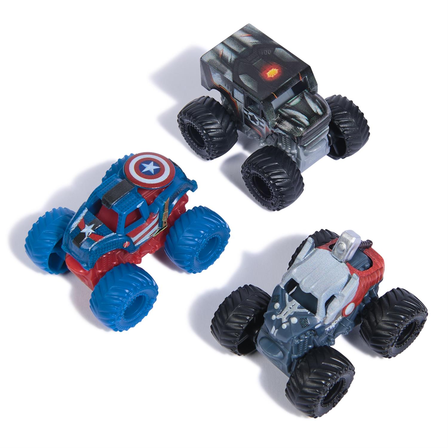 6070229 | Monster Jam, Marvel Mini Monster Truck 3-Pack 1:87 Scale