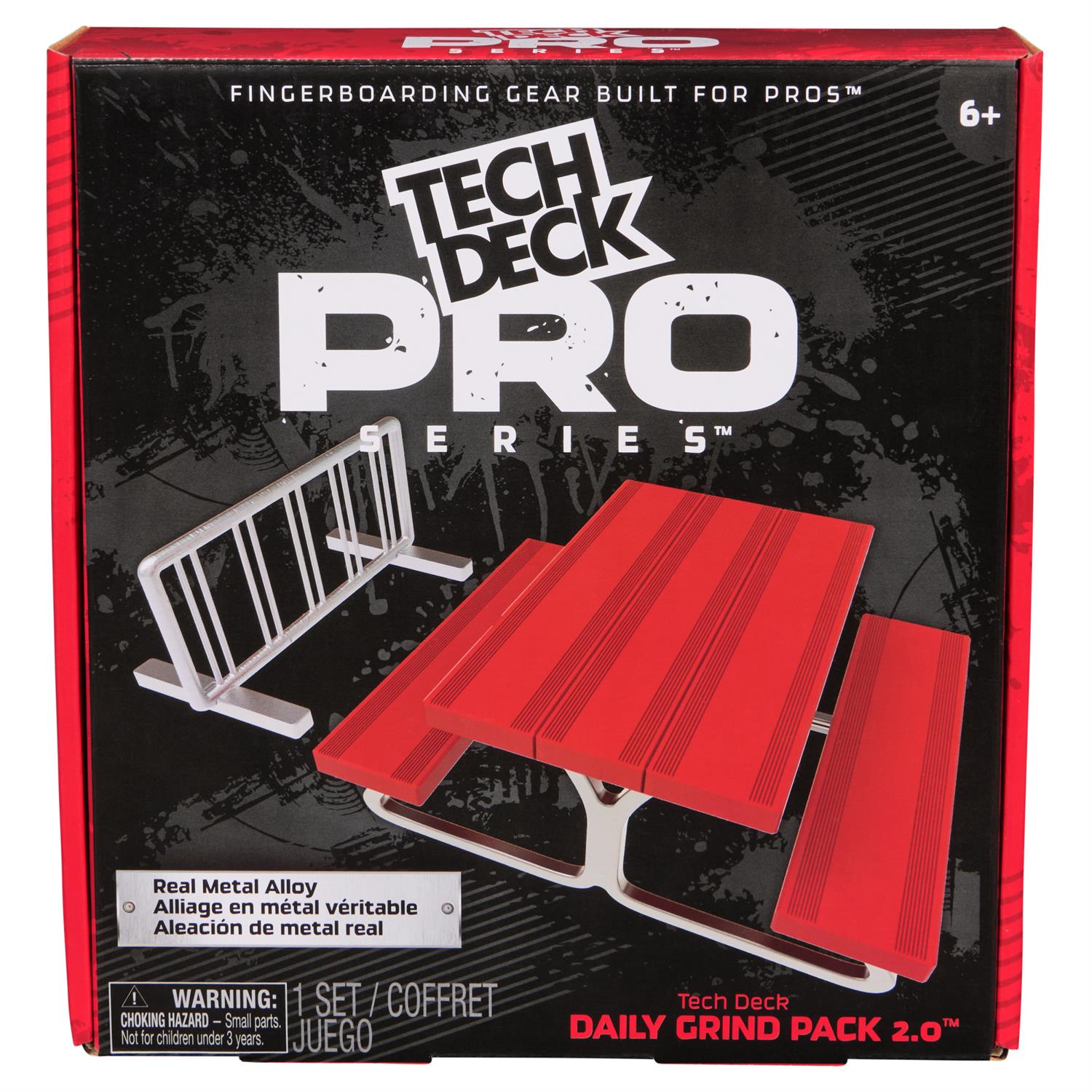 Tech Deck Pro Series Daily Grind Pack 2.0 - Fingerboard Obstacles With Picnic Table & Bike Rack