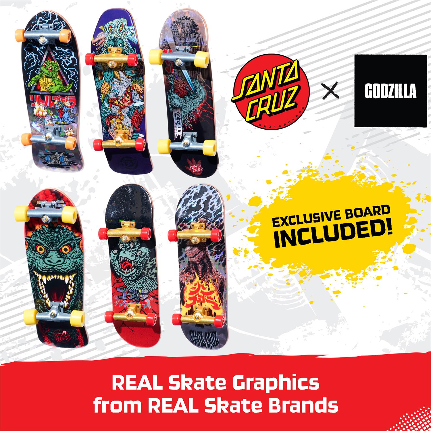 6073886 | Tech Deck, Godzilla Sk8shop Fingerboard Bonus Pack