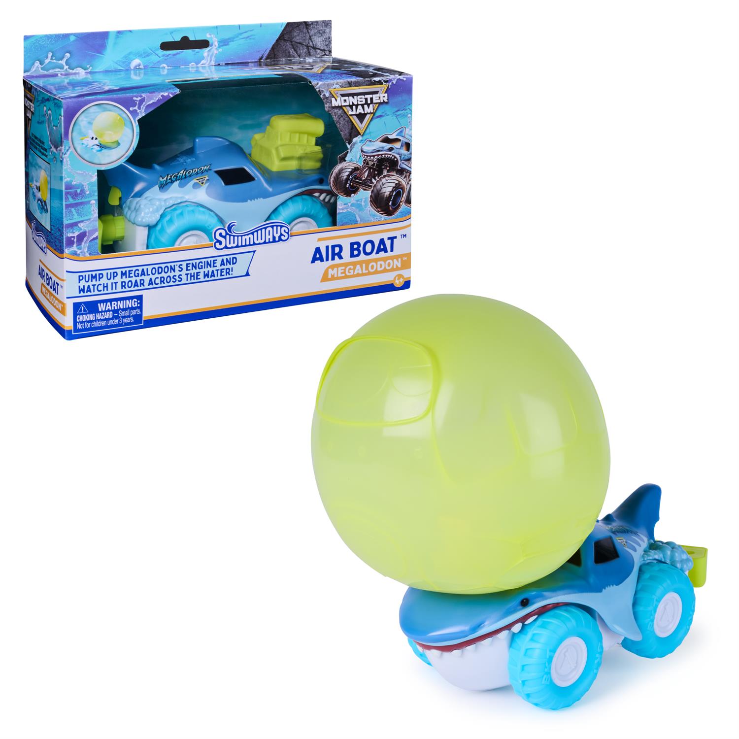 6074584 | SwimWays Monster Jam Air Boat, Megolodon Shark