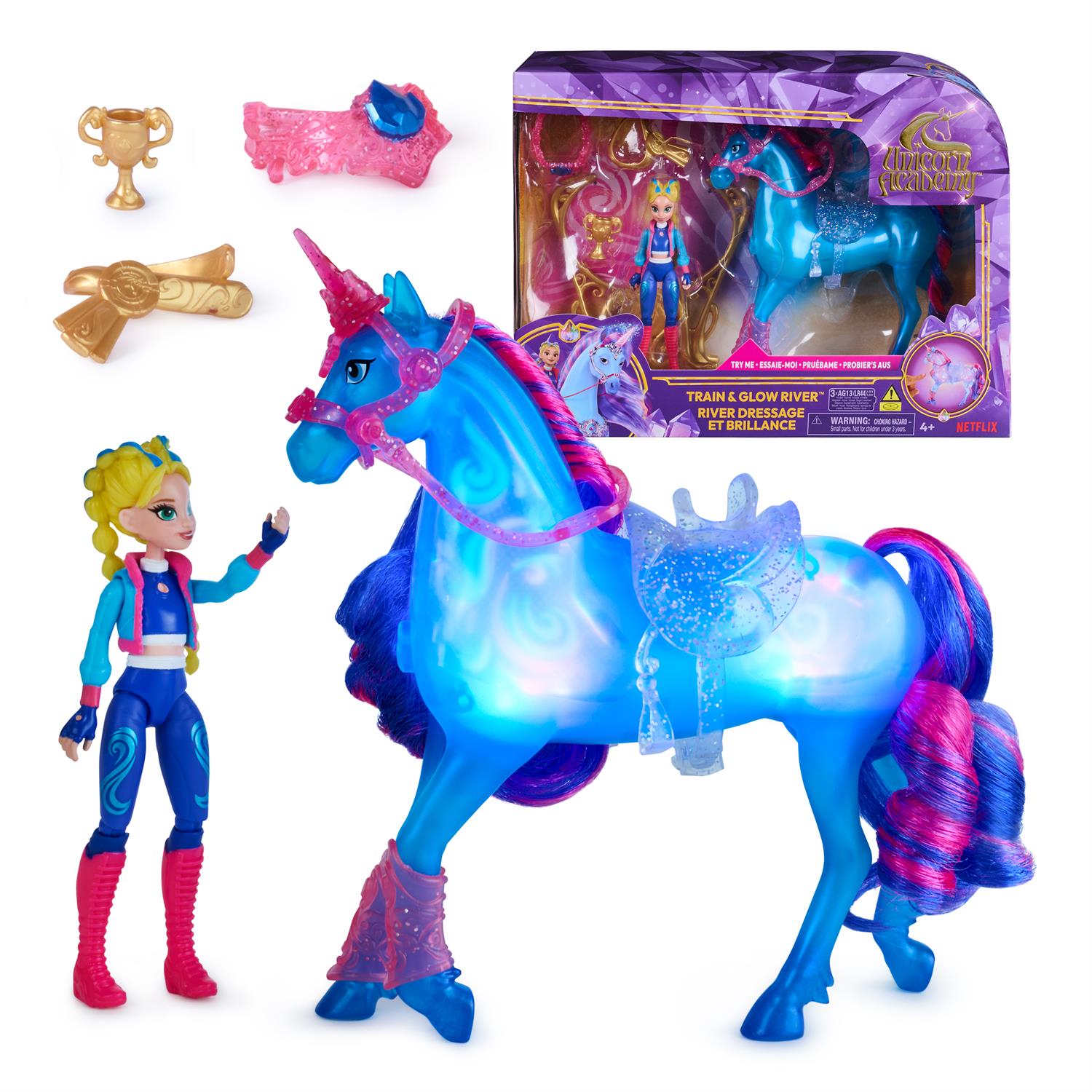 6075347 | Unicorn Academy, Train & Glow River Unicorn with Isabel