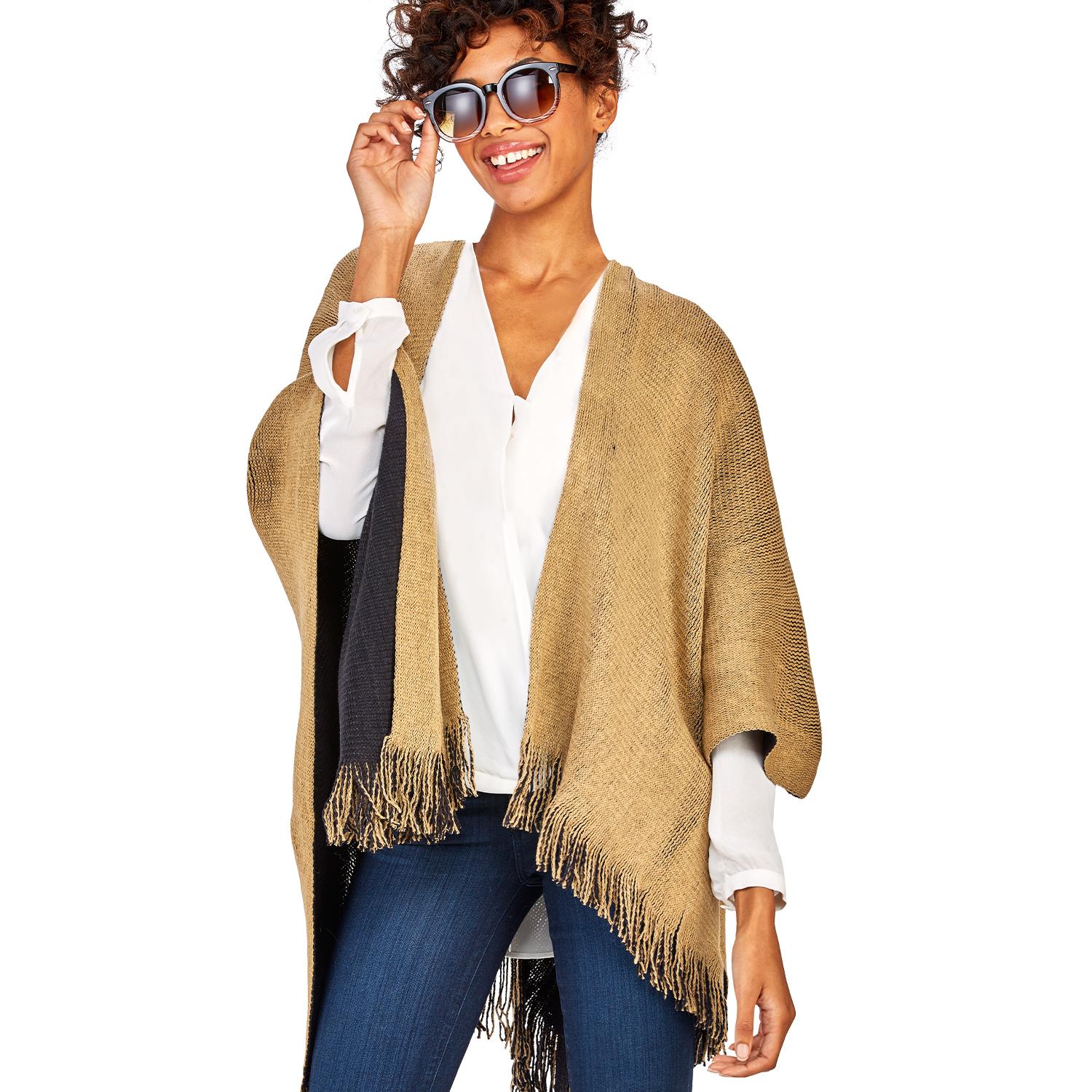 Woven Reversible Shawl Asst 3 Colors