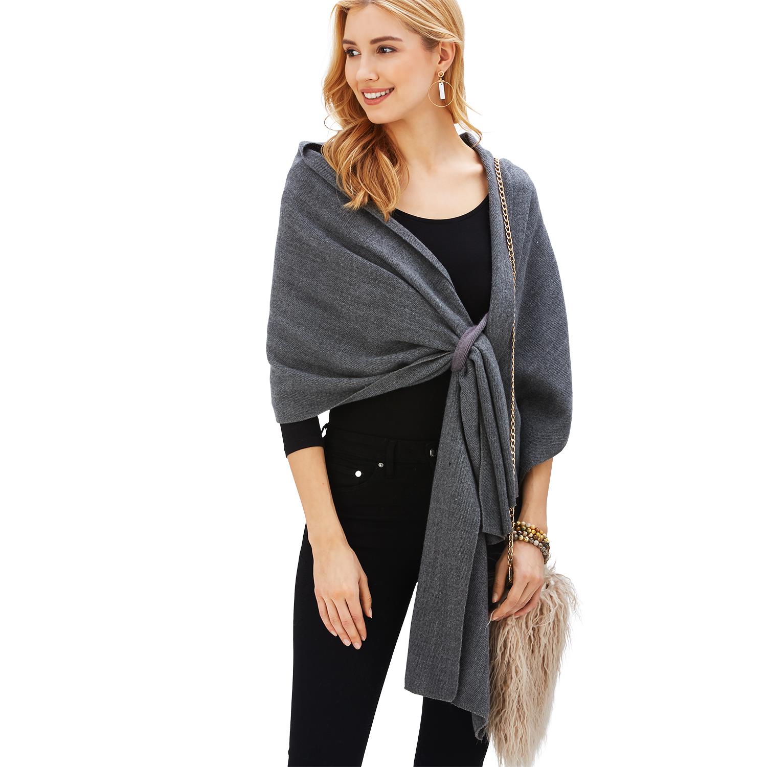 Wrap Scarf with Pull Thru Tab