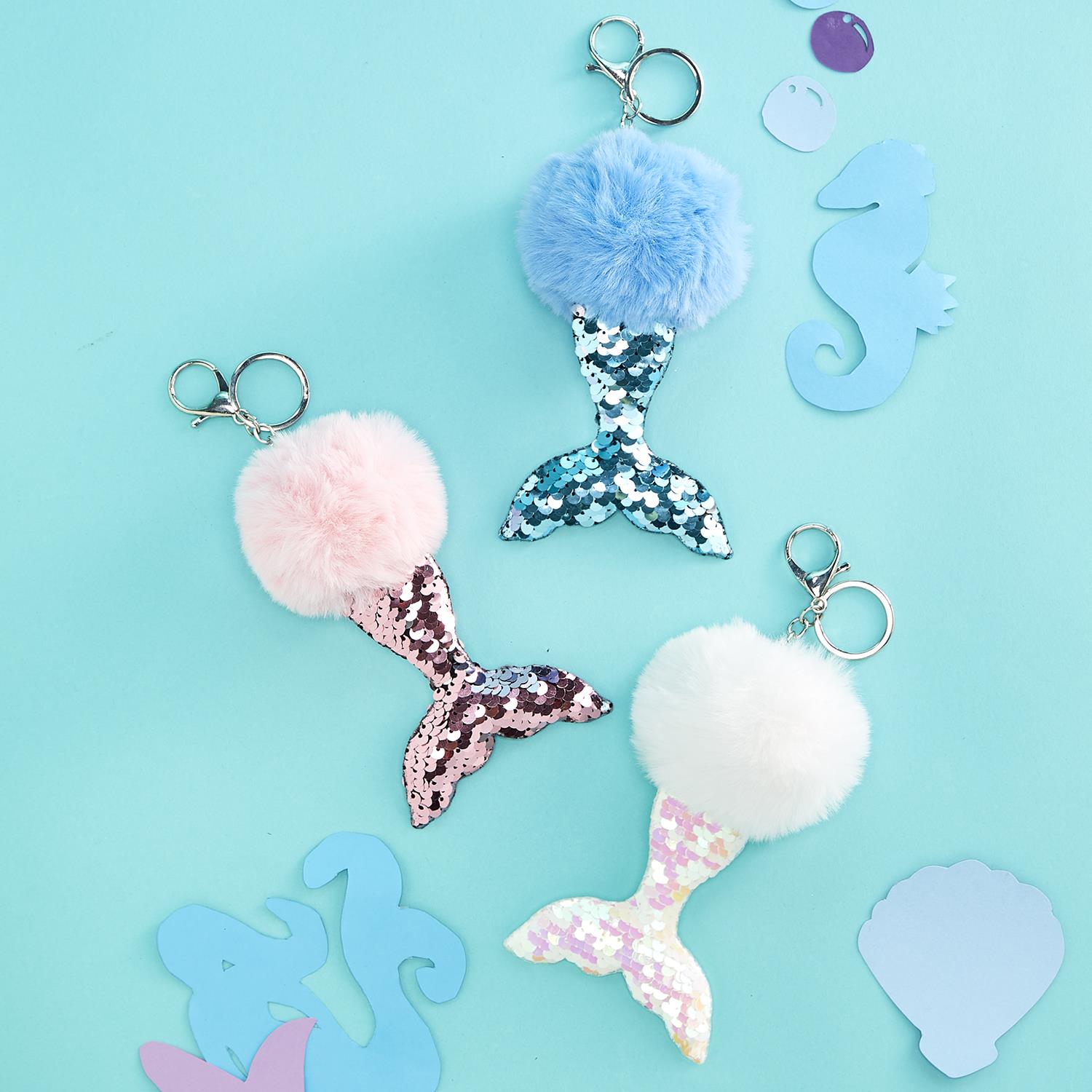 Mermaid Key Chain Asst 3 Col Asst 3 Colors