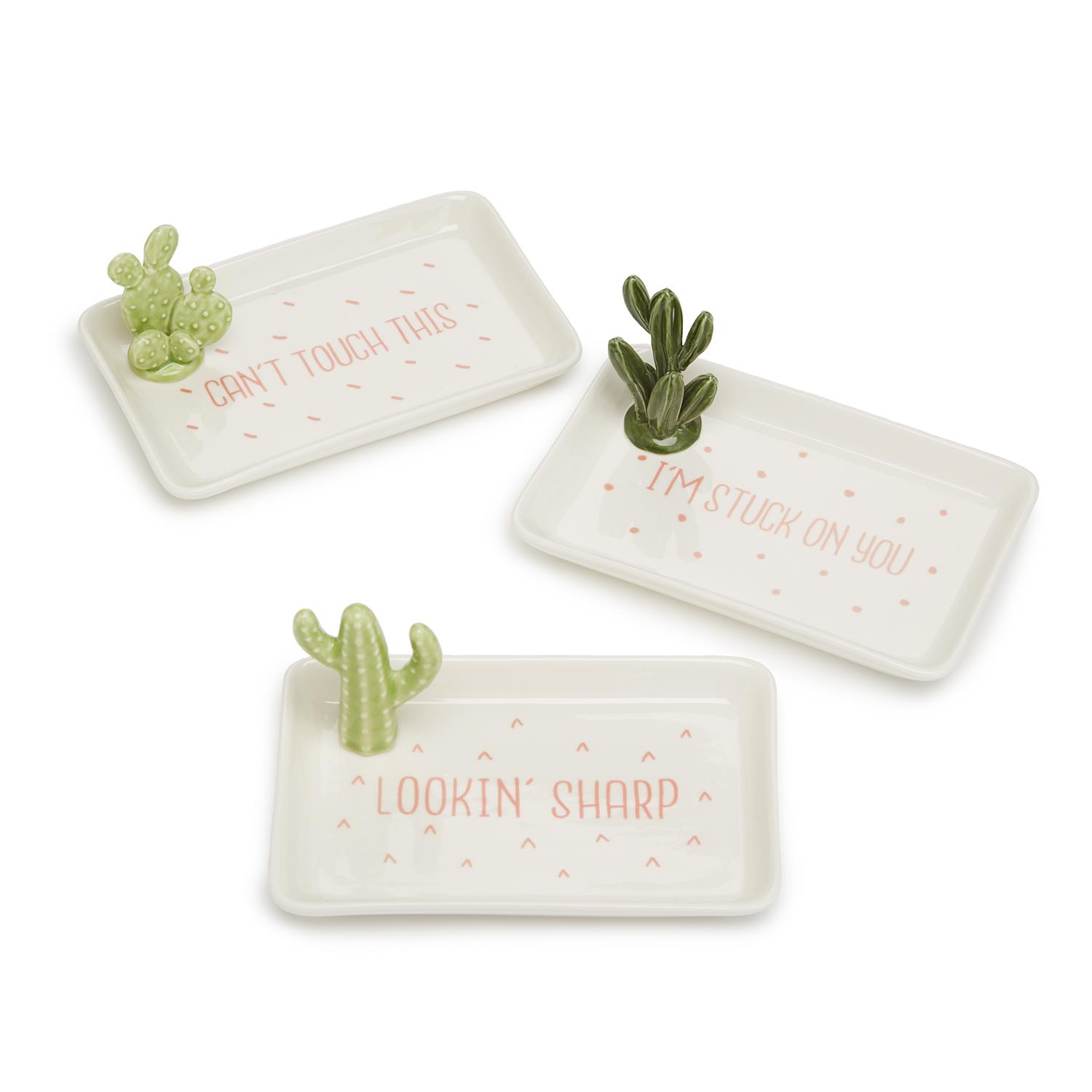Cactus Trinket Tray Asst 3 Designs