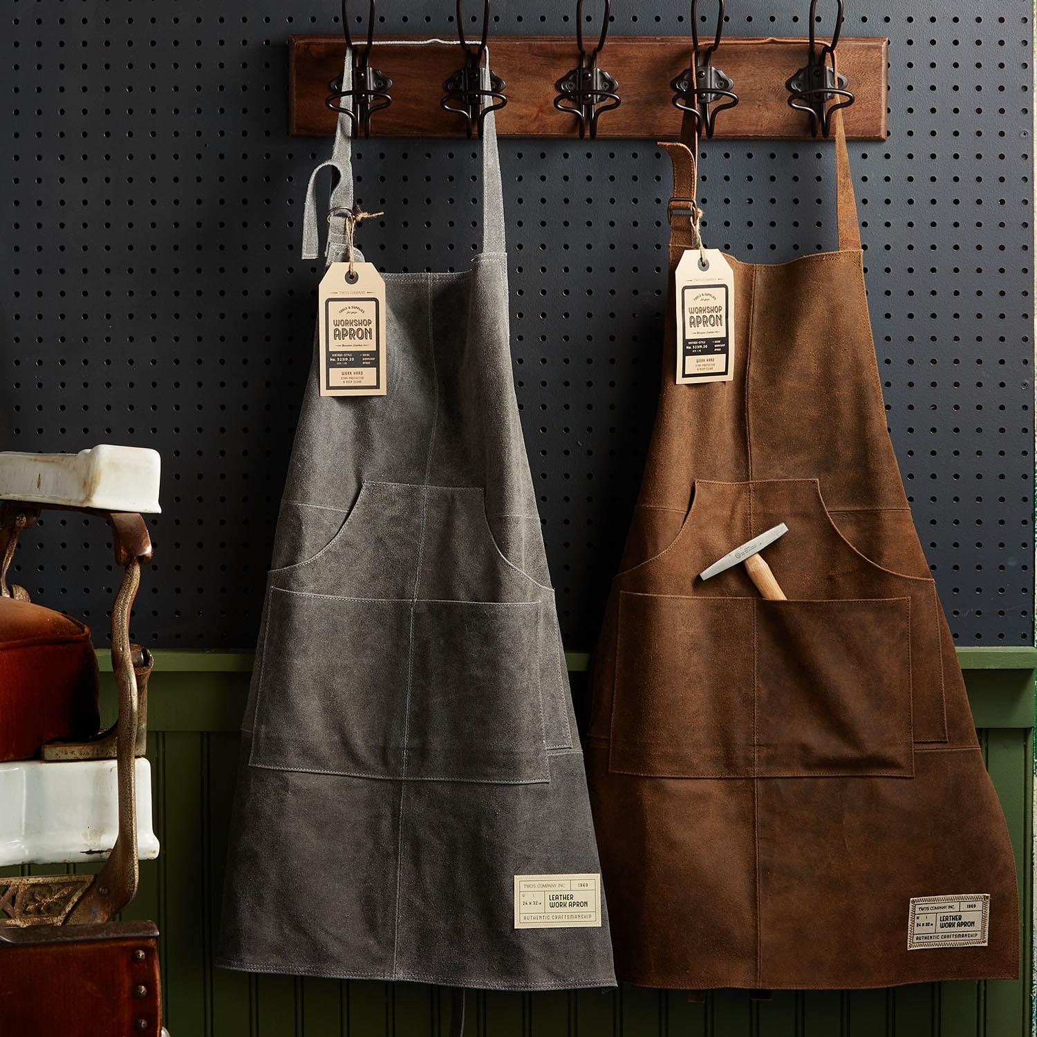 Leather Apron Incl 4 Pockets Asst 2 Colors