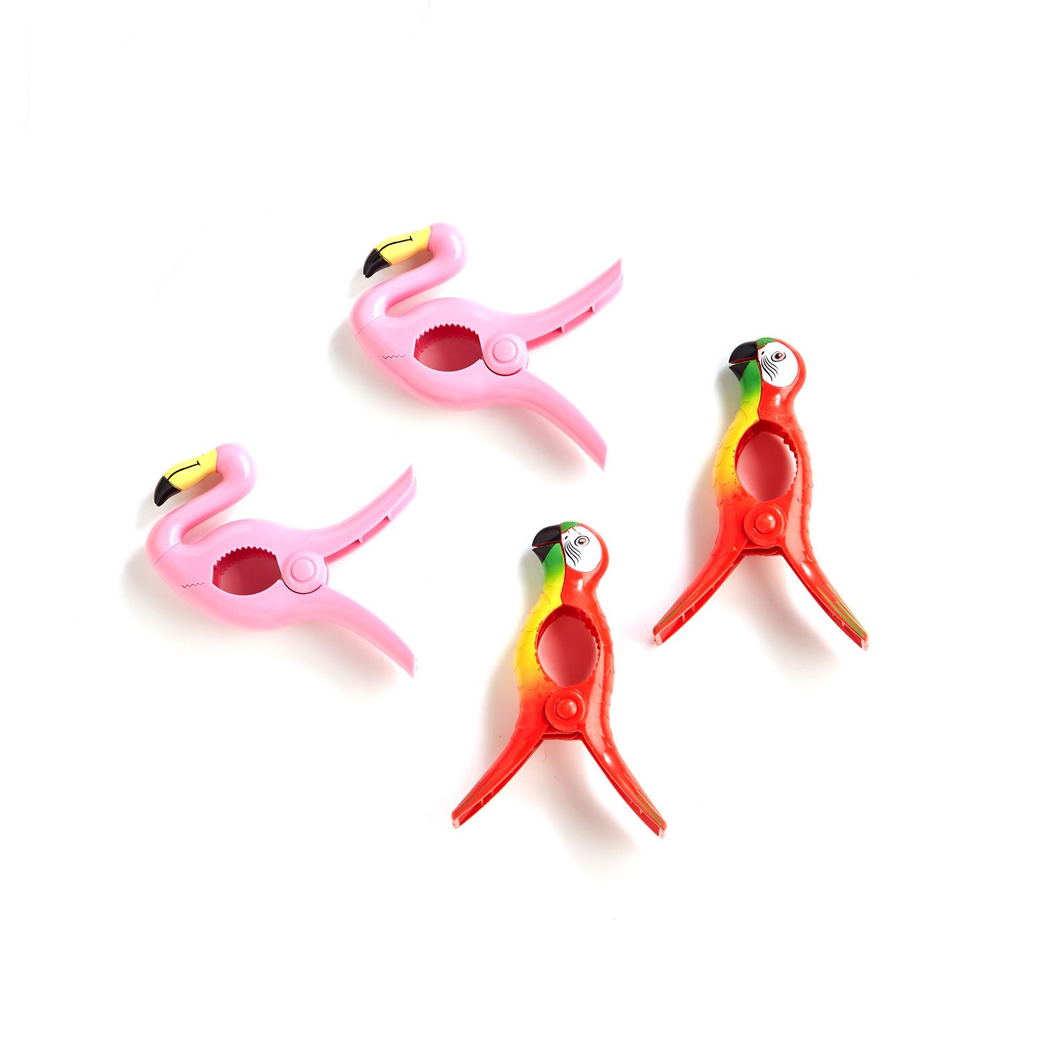 S/2 Beach Towel Clips in Storage Pouch Asst 2 Sets