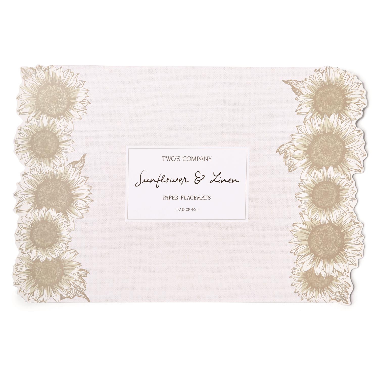 Sunflower Linen 40 Sheet Paper Placemat Book