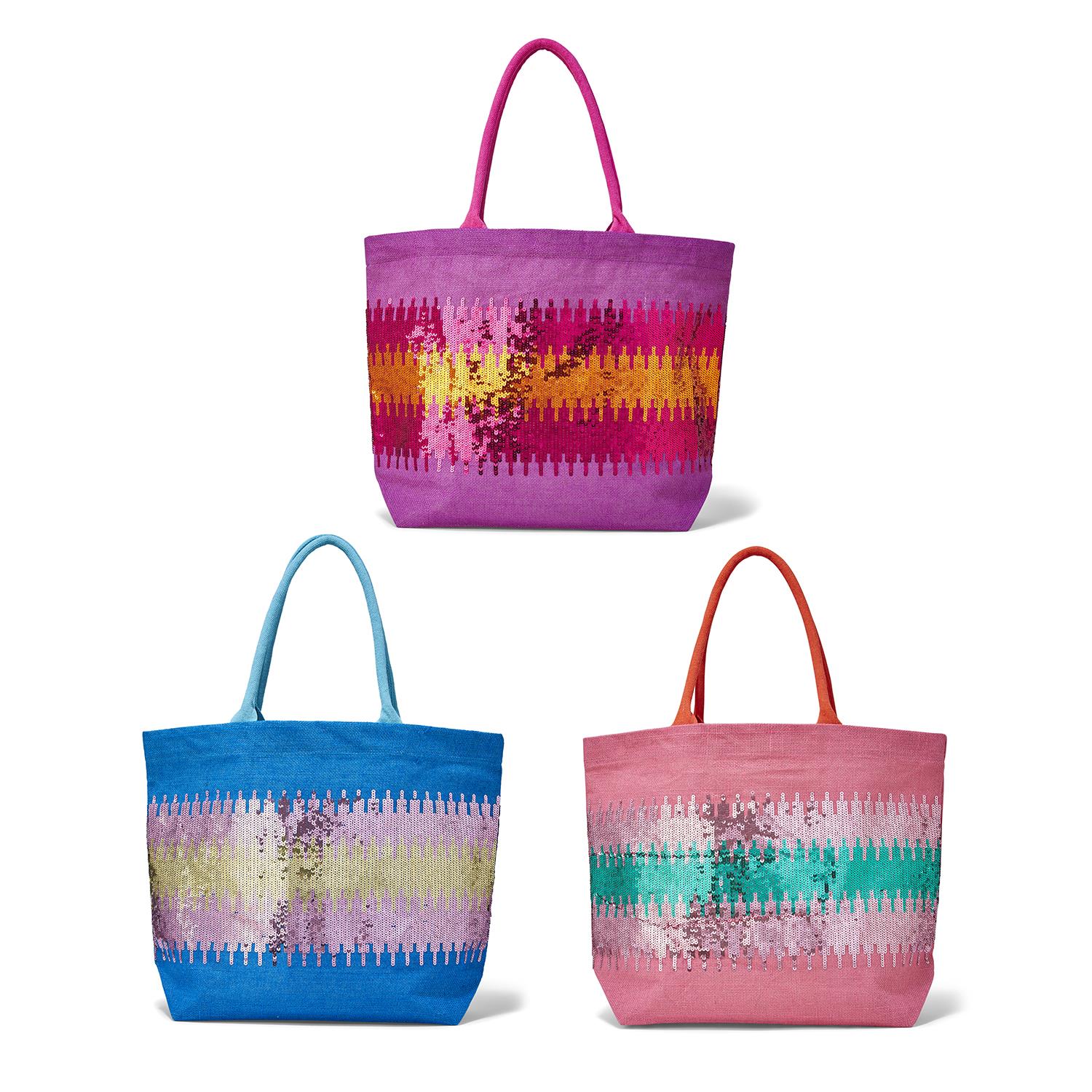Sequin Tote Bag Asst 3 Designs
