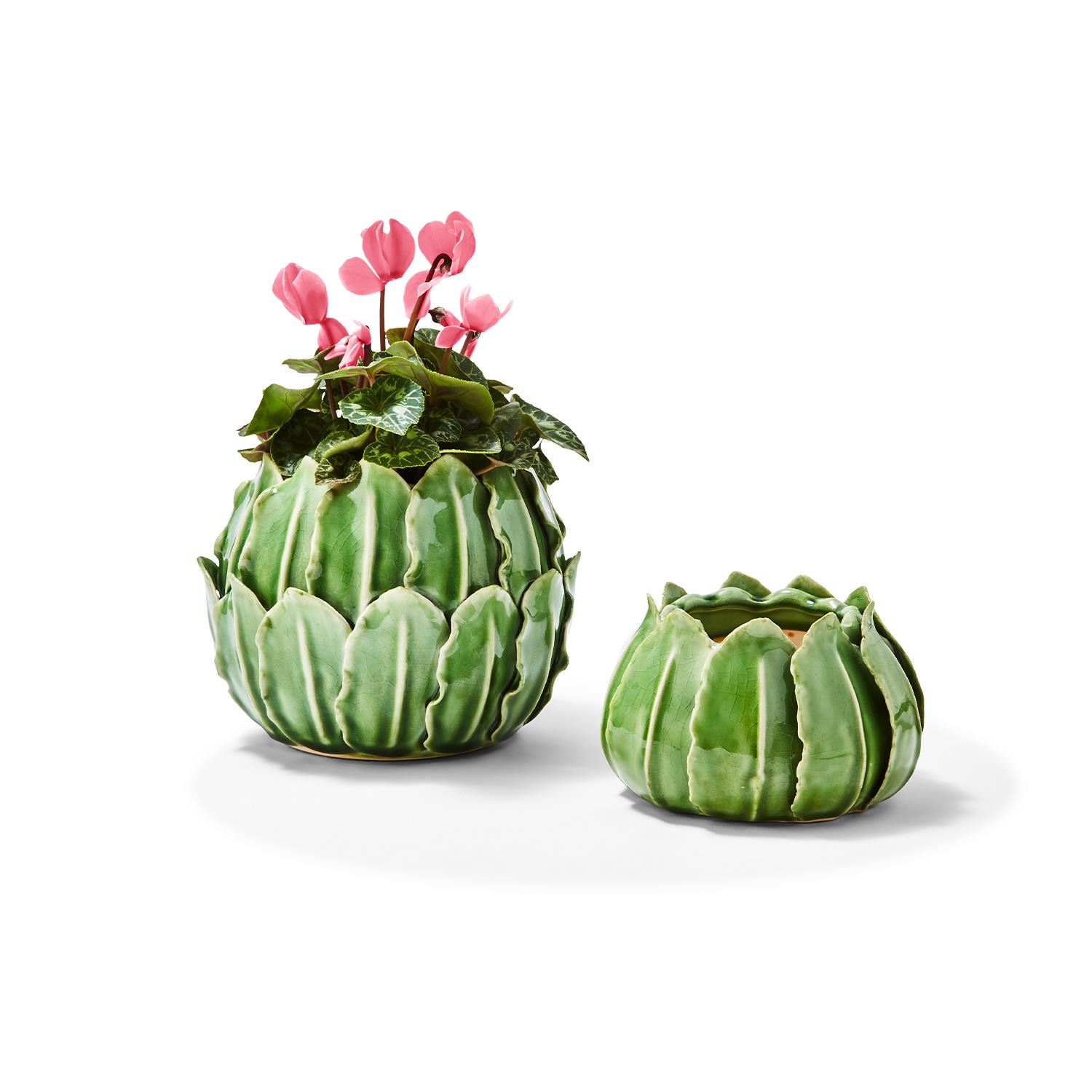 Set Of 2 Leaves Cachepot Vase set-of-2-leaves-cachepot-vase