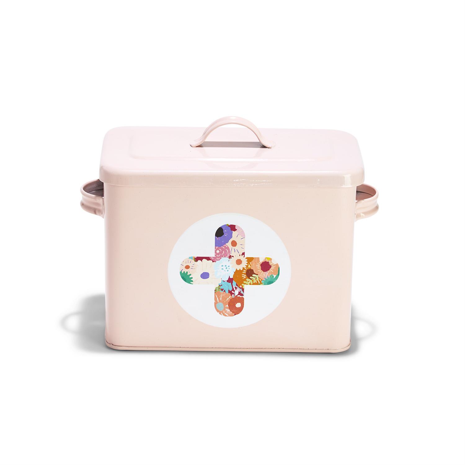 Think Pink First Aid Storage Box with 3 Section Organizer Tray Insert