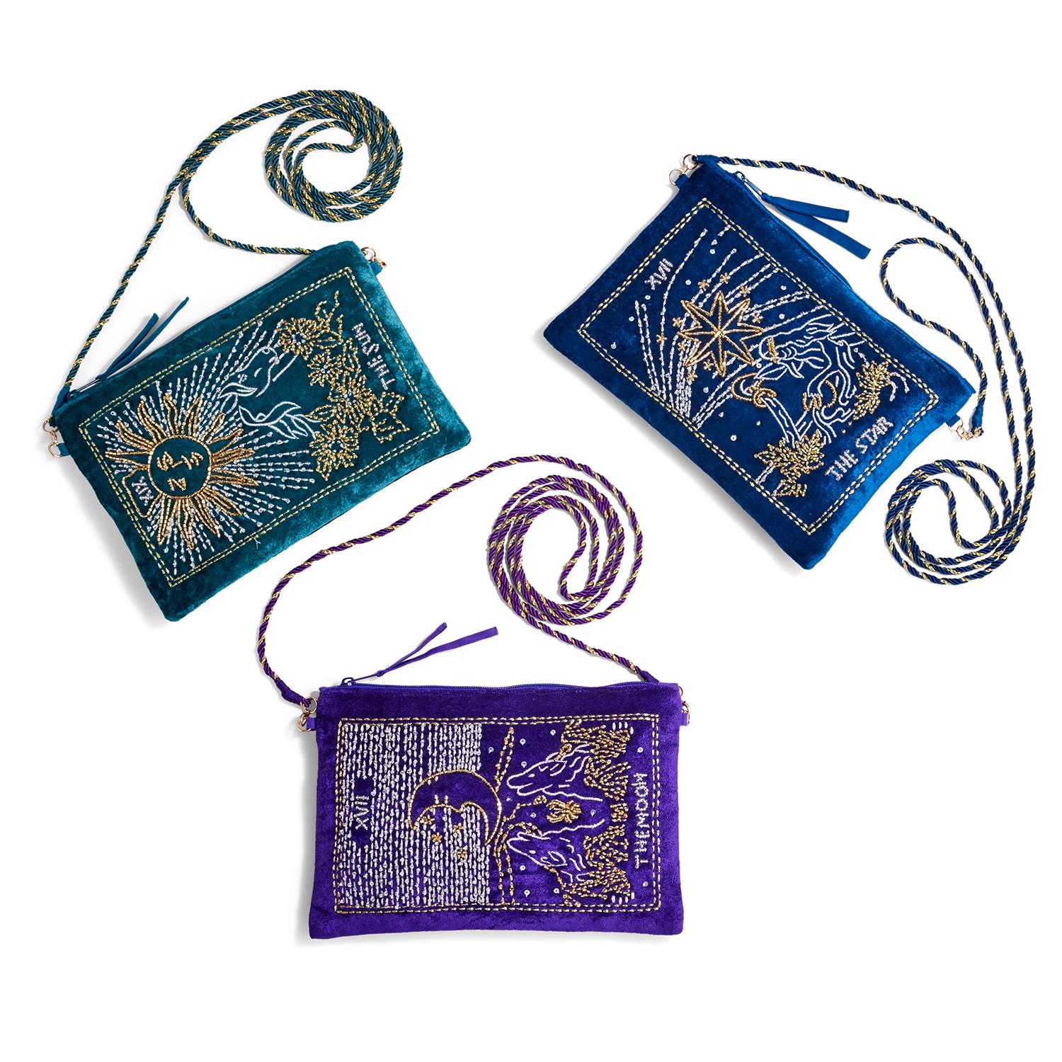 Tarot Embroidered Bag with Removable Strap Asst3 Designs