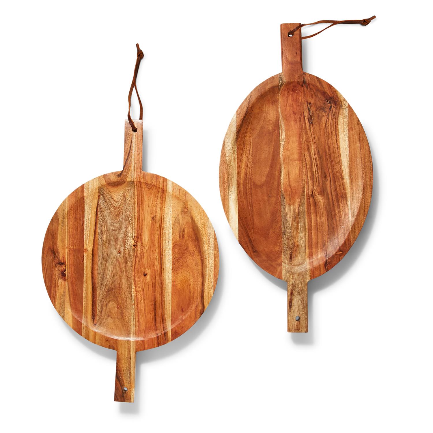 Footed Serving Boards with Handles Assorted 2 Styles