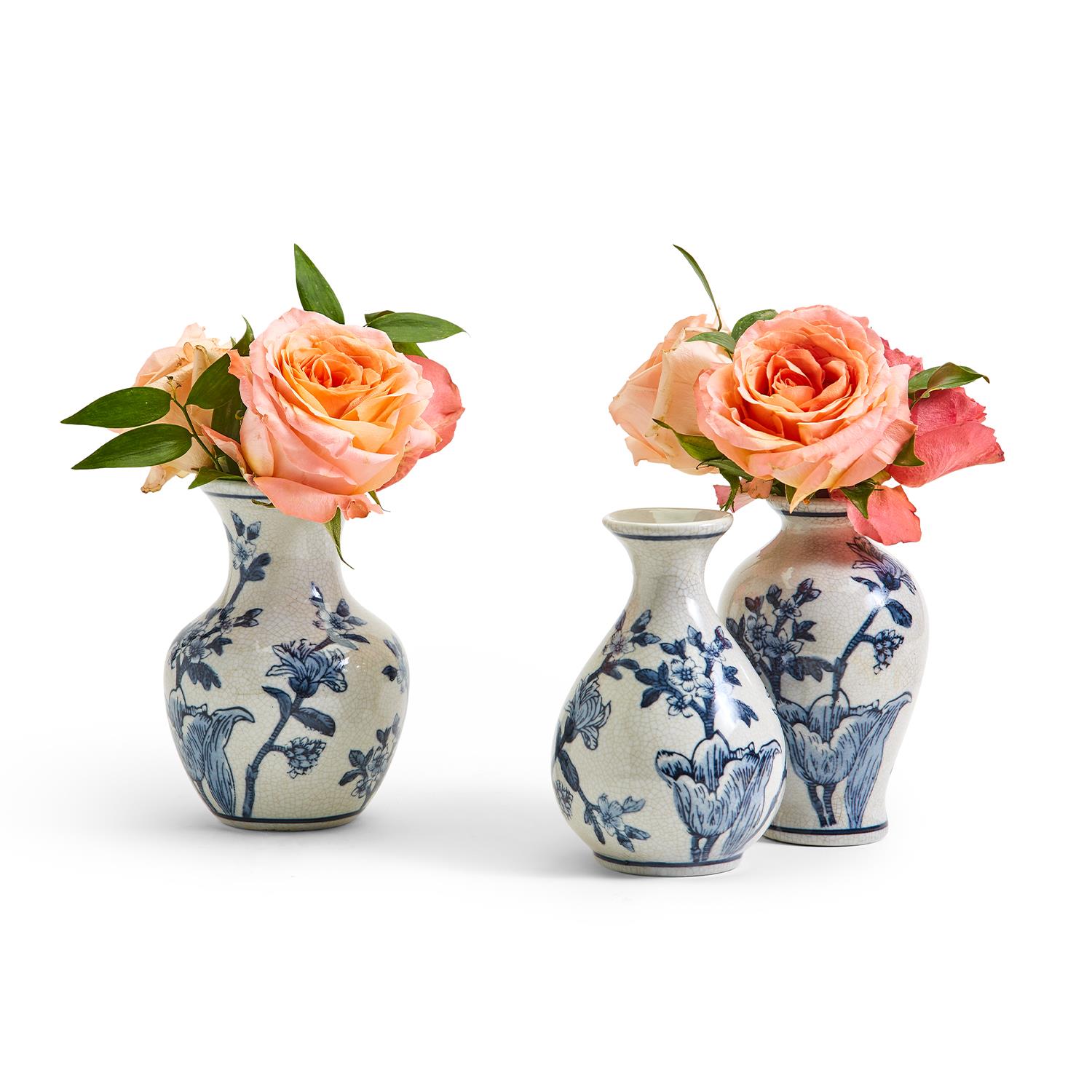 花瓶　モスブルー Japanese Blossom Blue S/3 Small Vase