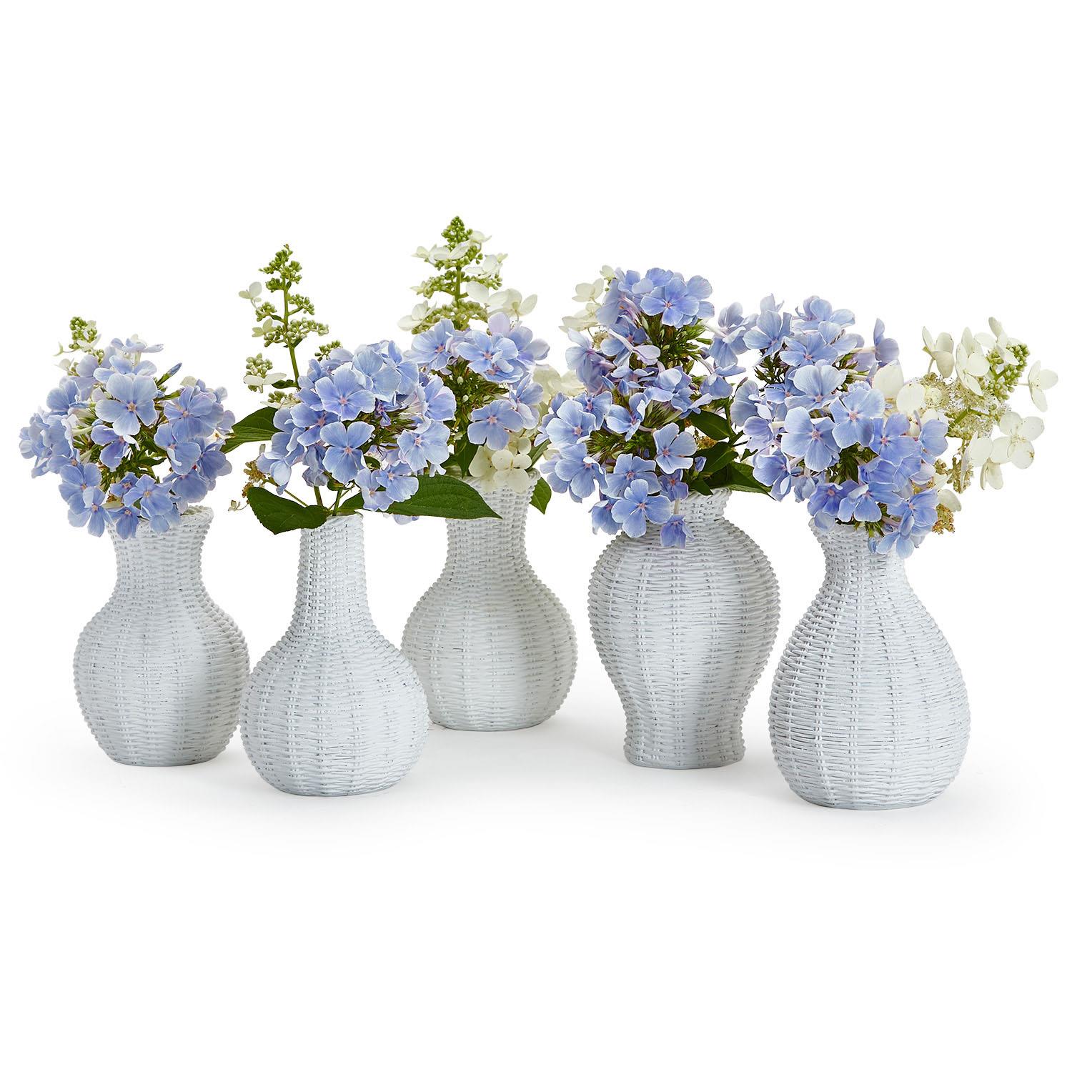 FRGMT / M'Quve's Vase ホワイト＆ブラックセット Set of 5 White Basket Weave Pattern Vase