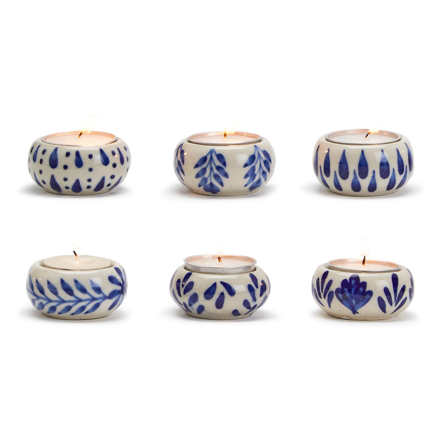 Blauw Bloesem Waxinelichthouder - Heinen Delfts Blauw Blauw Bloesem Waxinelichthouder - Heinen Delfts Blauw