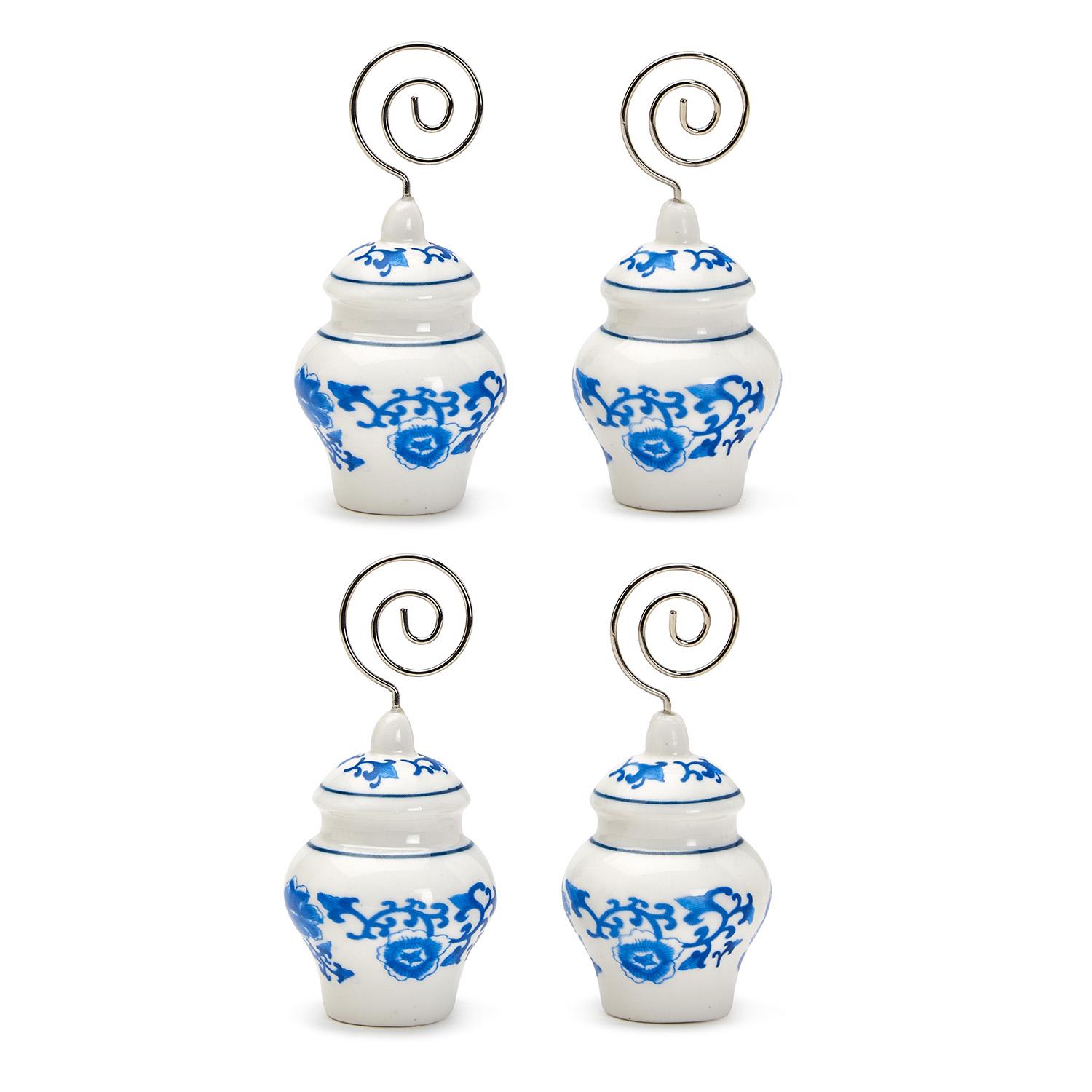 Set of 4 Ginger Jar Placecard Holders in Gift Box