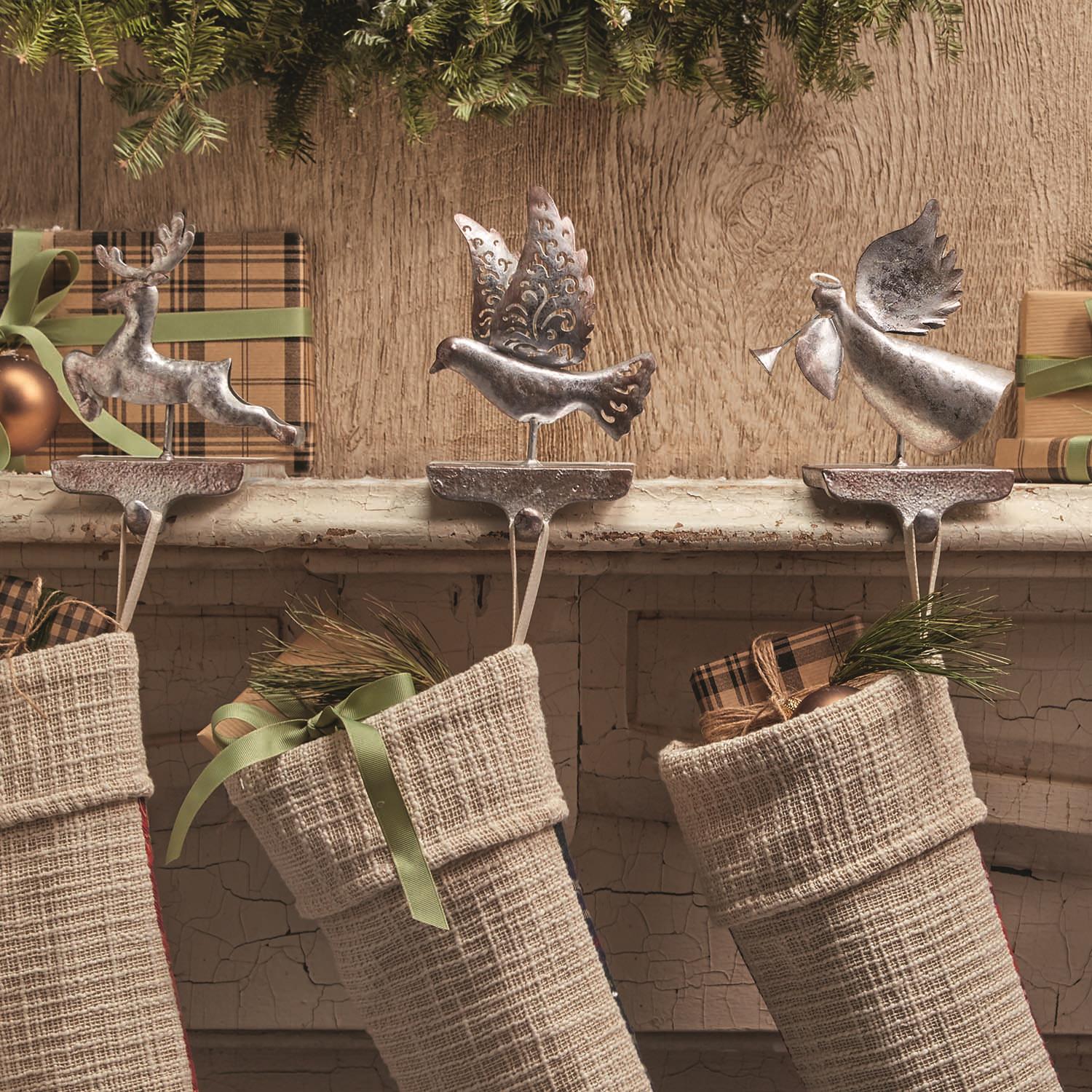 Galvanized Stocking Holder Asst 3 Designs