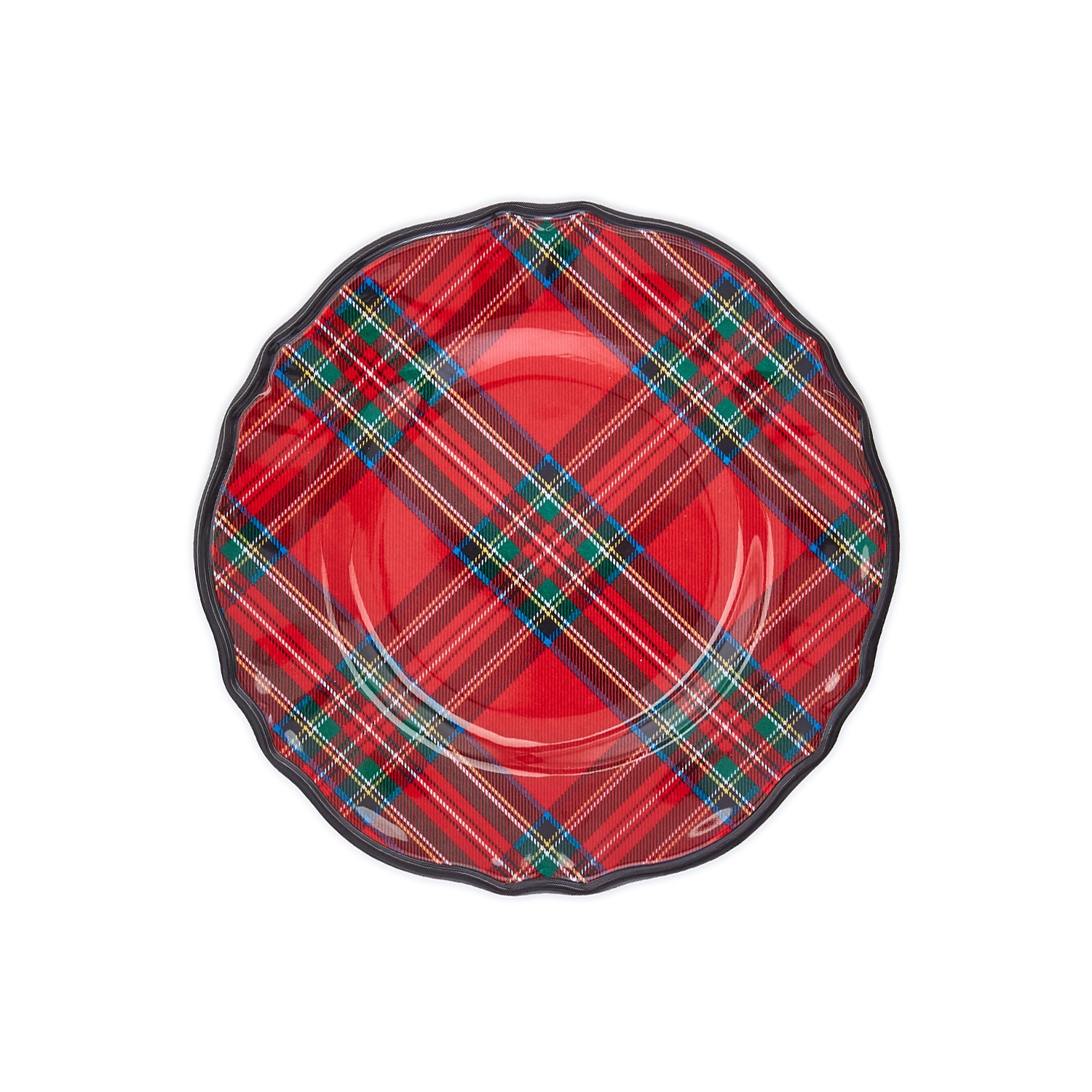 S/4 Tartan Melamine Dessert Plates