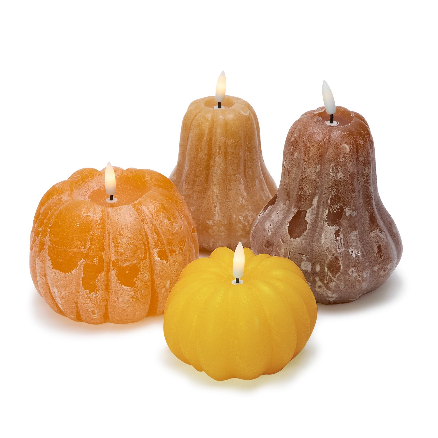 Set of 4 Flameless Pumpkin LED Decor Candles