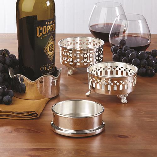 Royal Silver Bottle Coaster Asst 4 Designs
