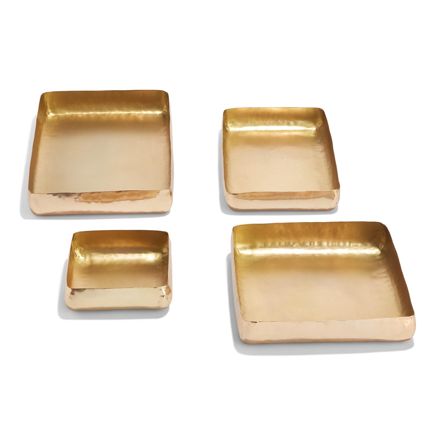 S/4 Gold HandCrafted Tray