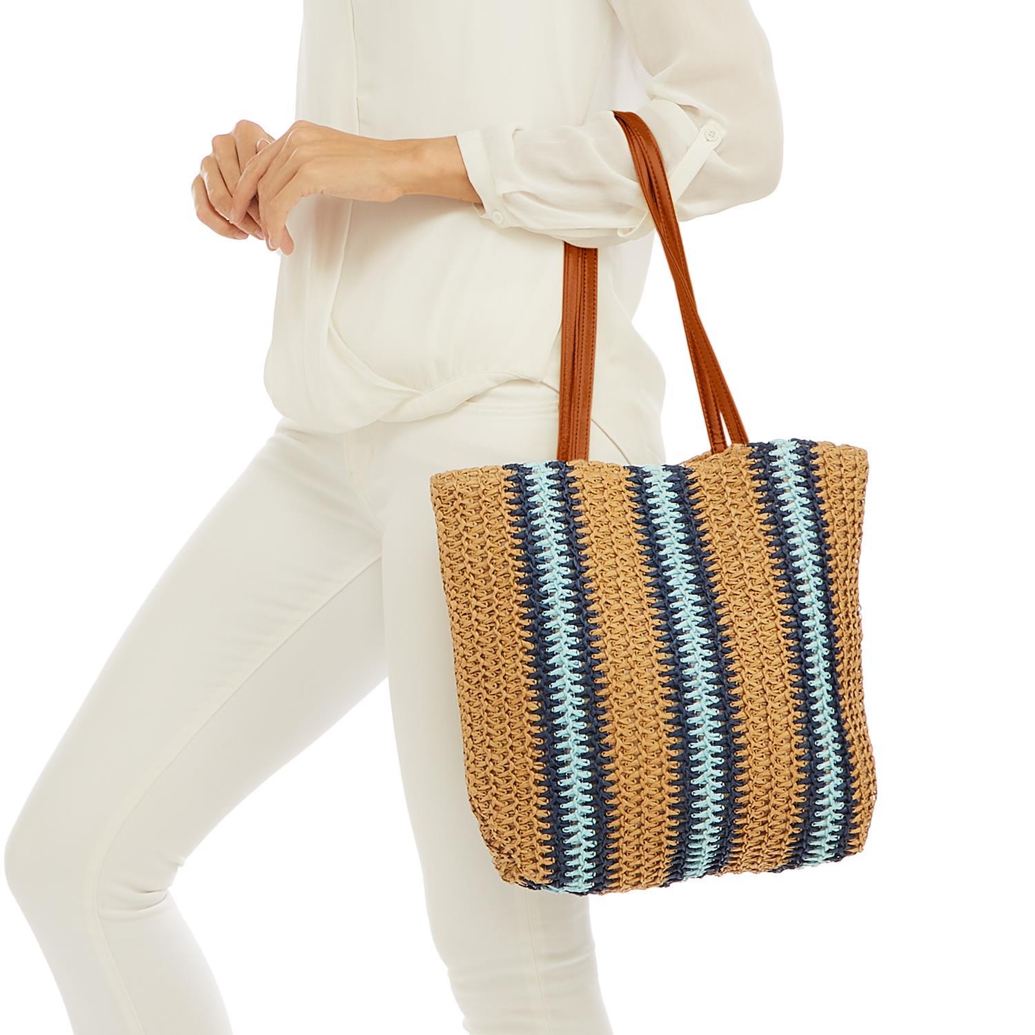 Straw Striped Tote Bag A/2
