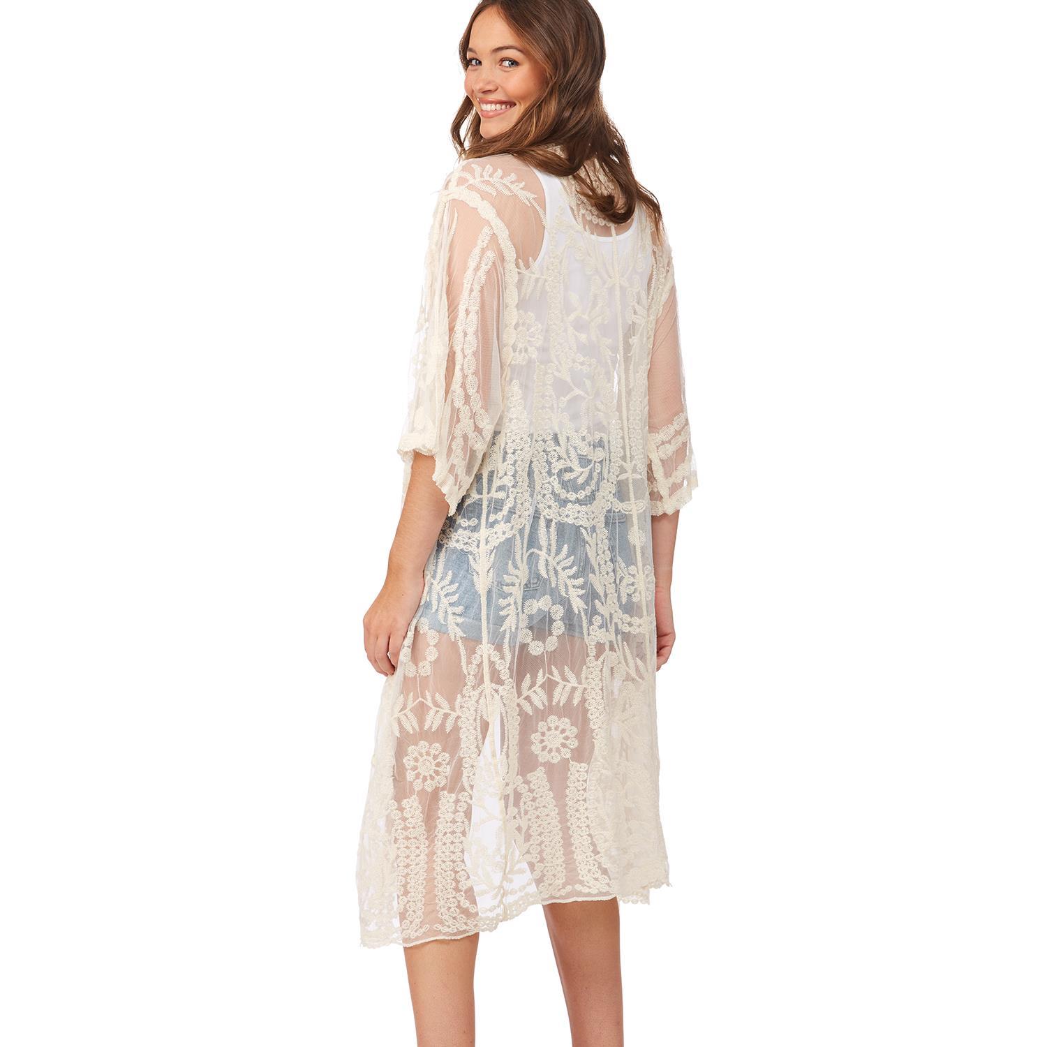 KIMONO WITH LONG UNDERLAYER WATCHFUL WINGS