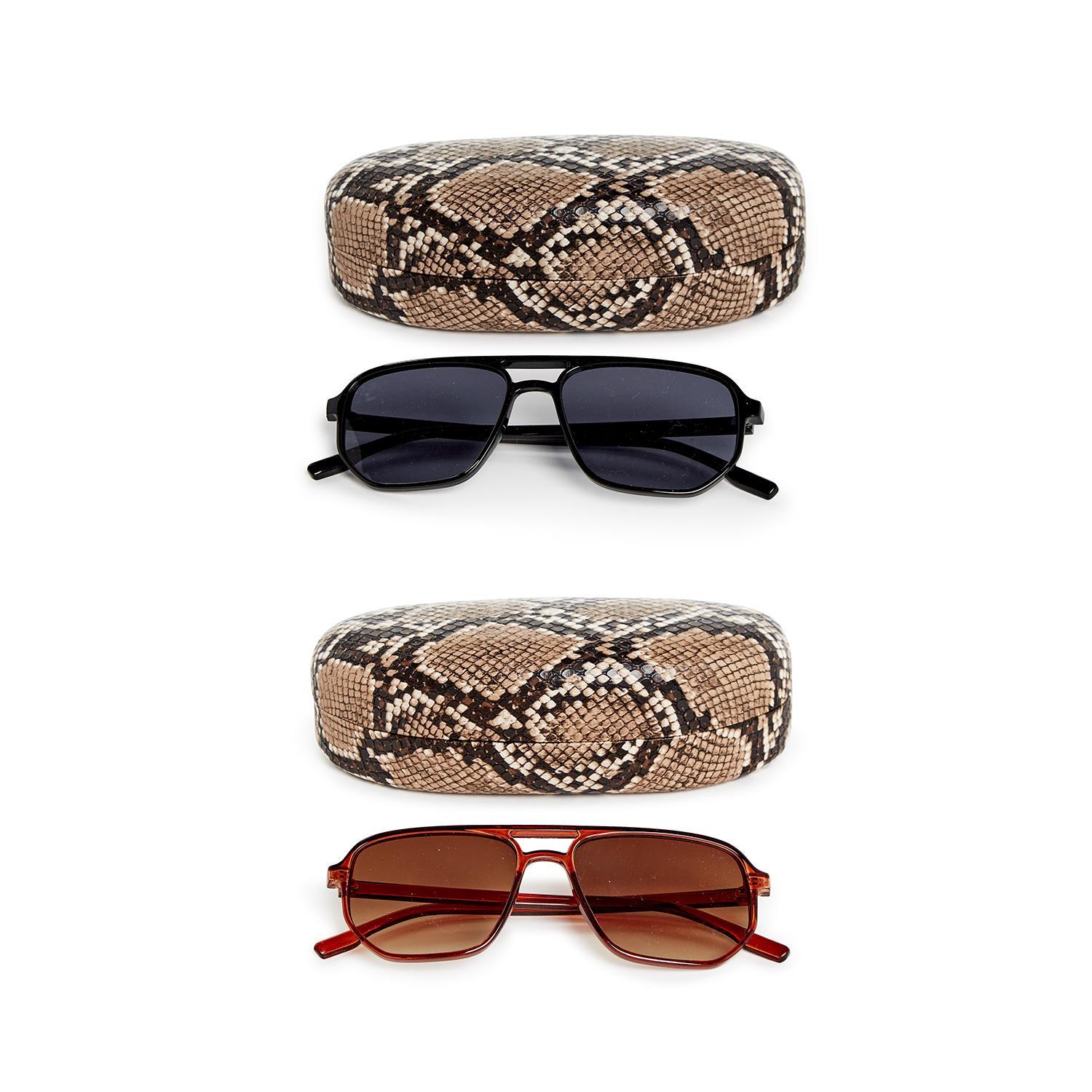 Aviator Sunglasses with Snake Print Case A/2