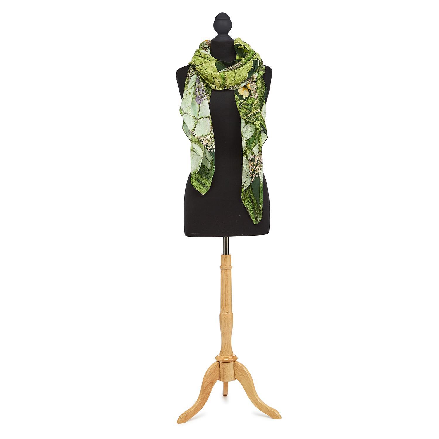 Hydrangea Print Lime Scarf