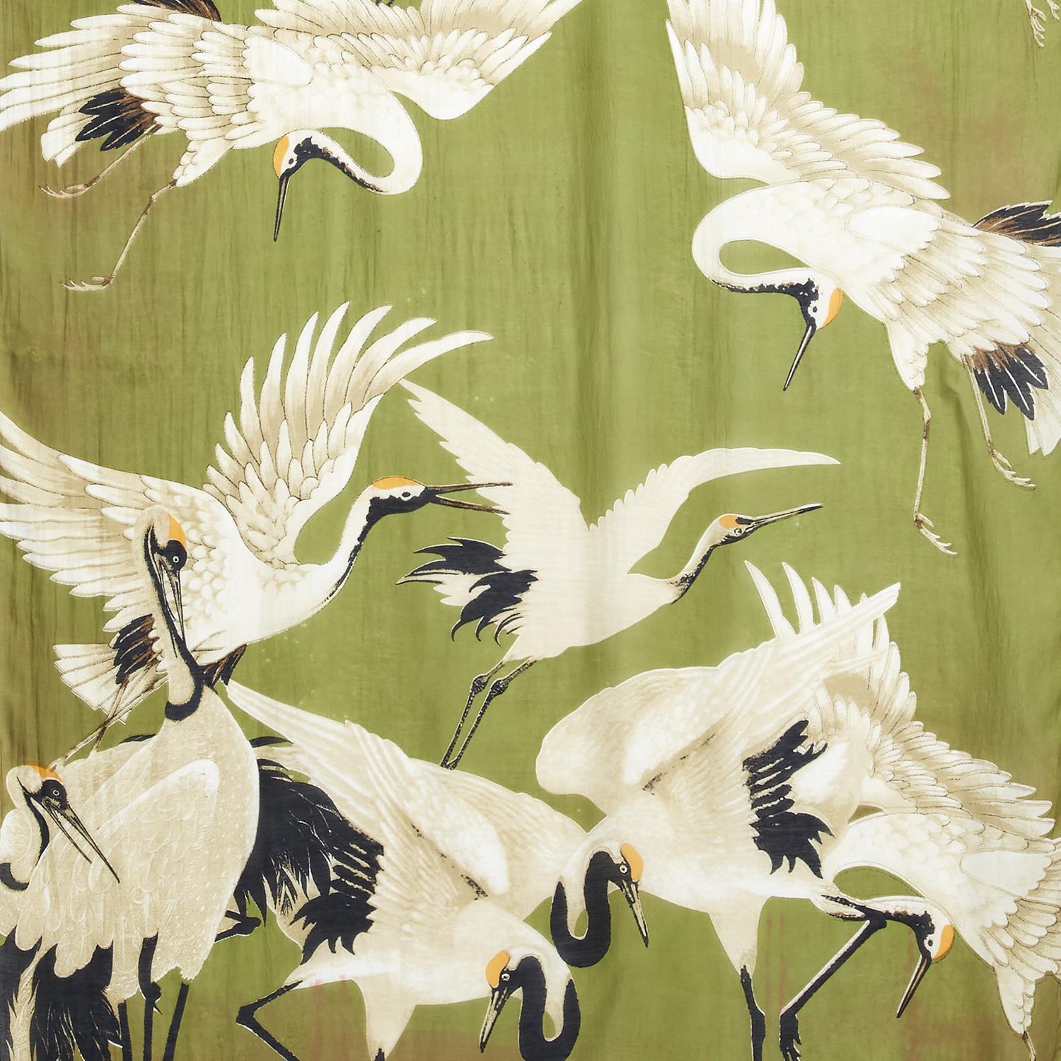 Heron Japanese Pattern Print Dress