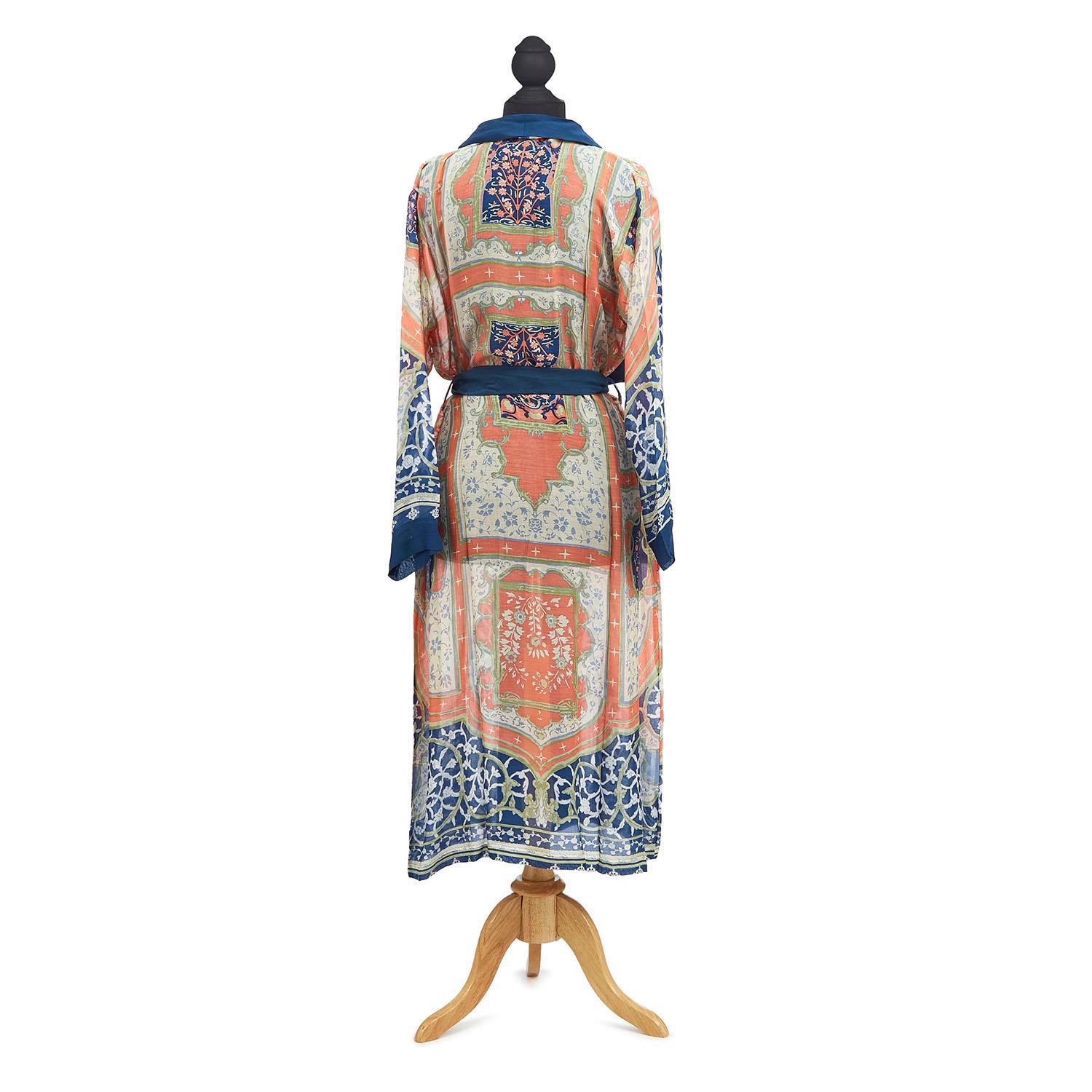 Indian Summer Blue Print Robe Gown