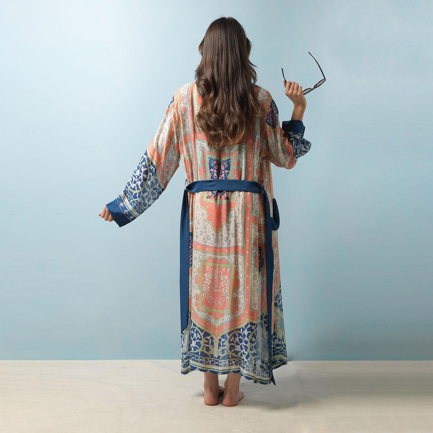 Emu Robe Indian Summer Blue Print Robe Gown