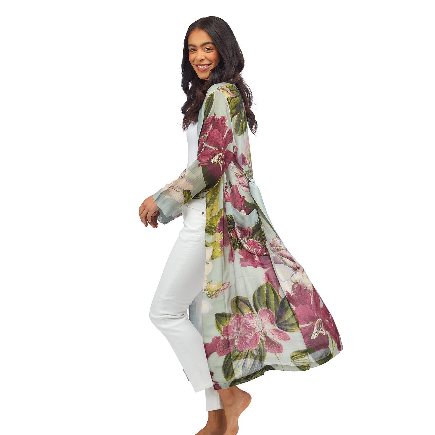 Emu Robe Protea Robin Egg Blue Print Robe Gown