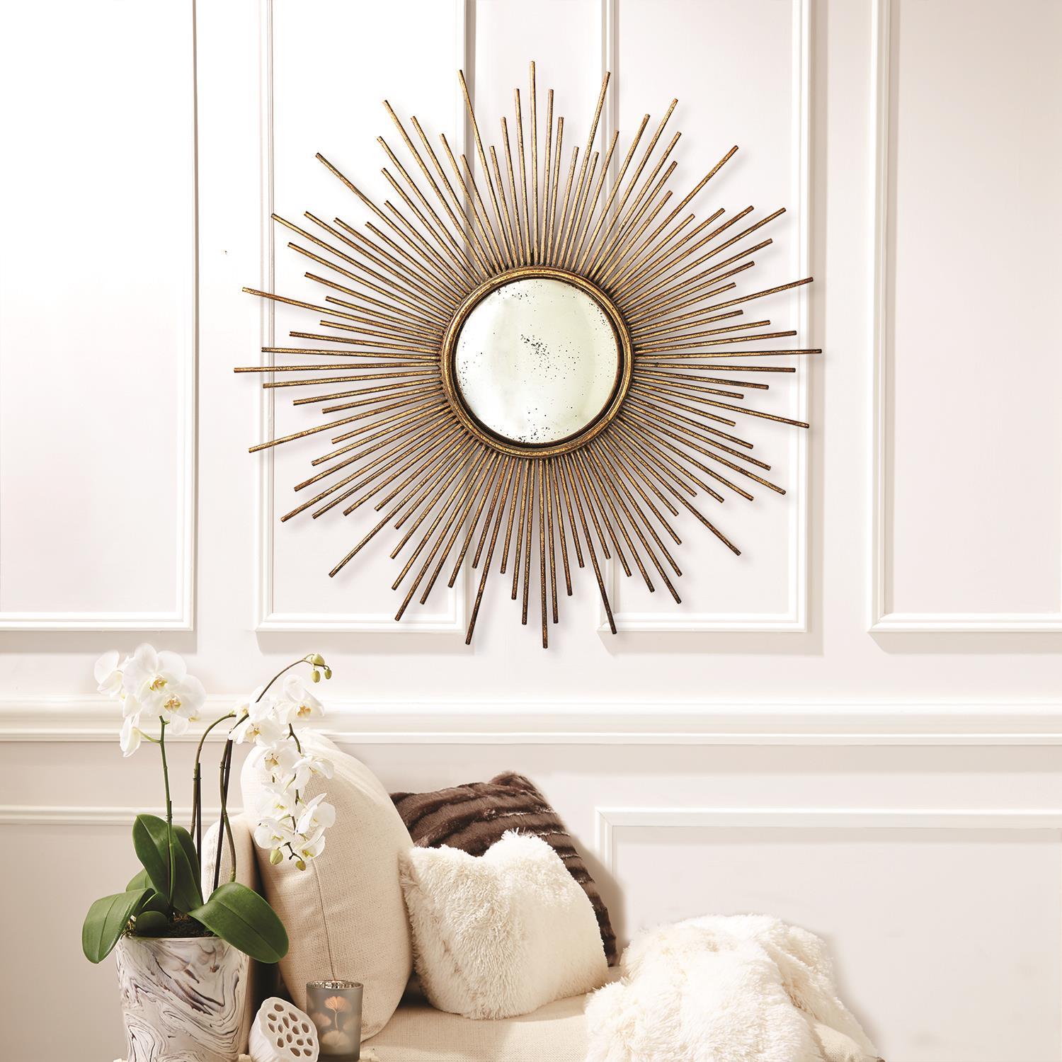 Sunburst Plain Glass Wall Mirror