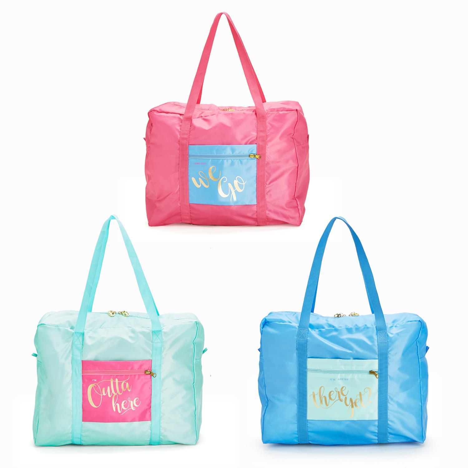 Foldable Weekender Bag Asst 3 Colorways