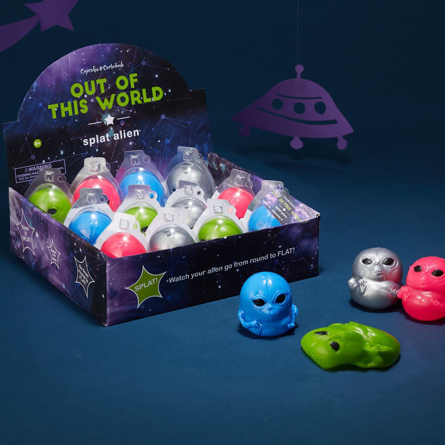 36 Pc Splat Alien Un in Countertop Display Asst 4 Colors