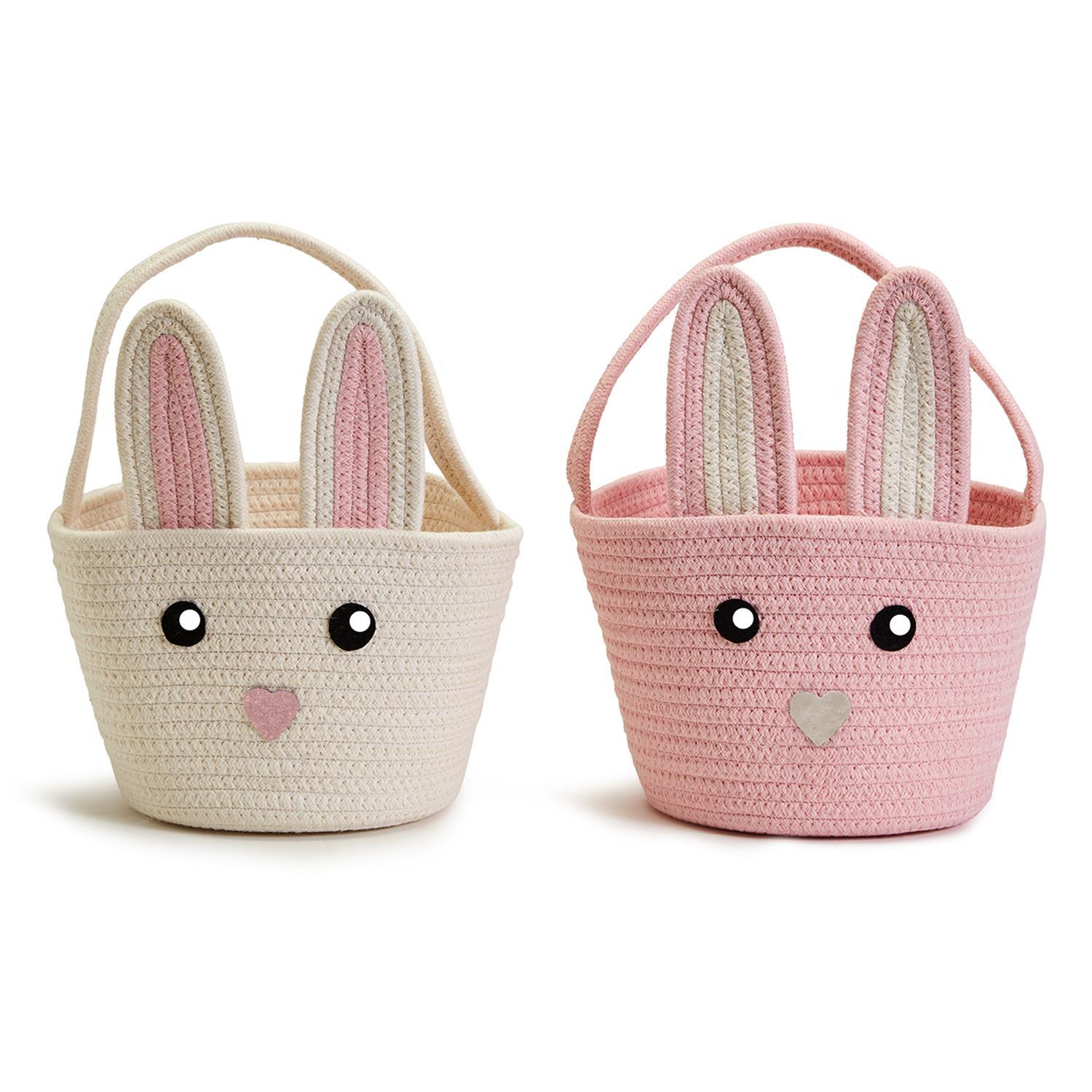 HandCrafted Bunny Baskets Asst/2 Clrs